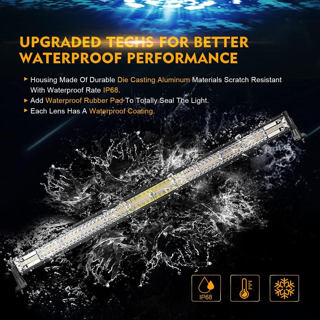 50 Inch 6 Modes Curved LED Light Bar with Mounting Bracket - Waterproof Off-Road Light for Can-Am Maverick X3 - Perfect for Night Driving, Hunting & Off-Road Adventures
