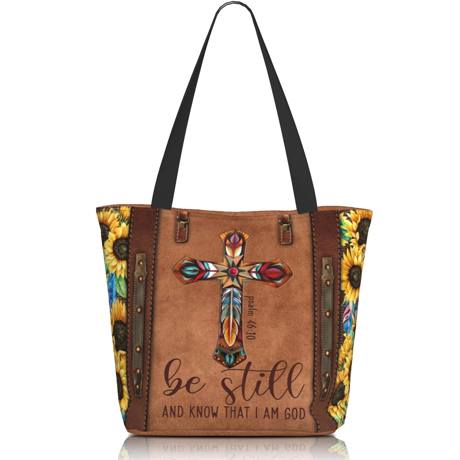 Christian Tote Bags for Women - Bible Verse Shoulder Bag with Zipper - Church & Daily Use Gift