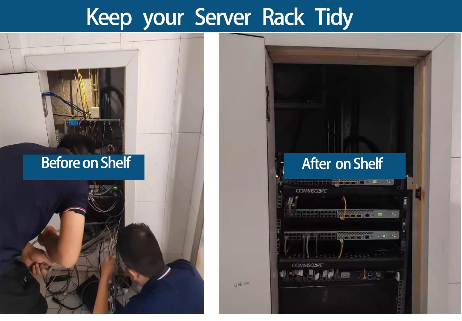 1U Server Rack Shelf - 2 Pack for 19