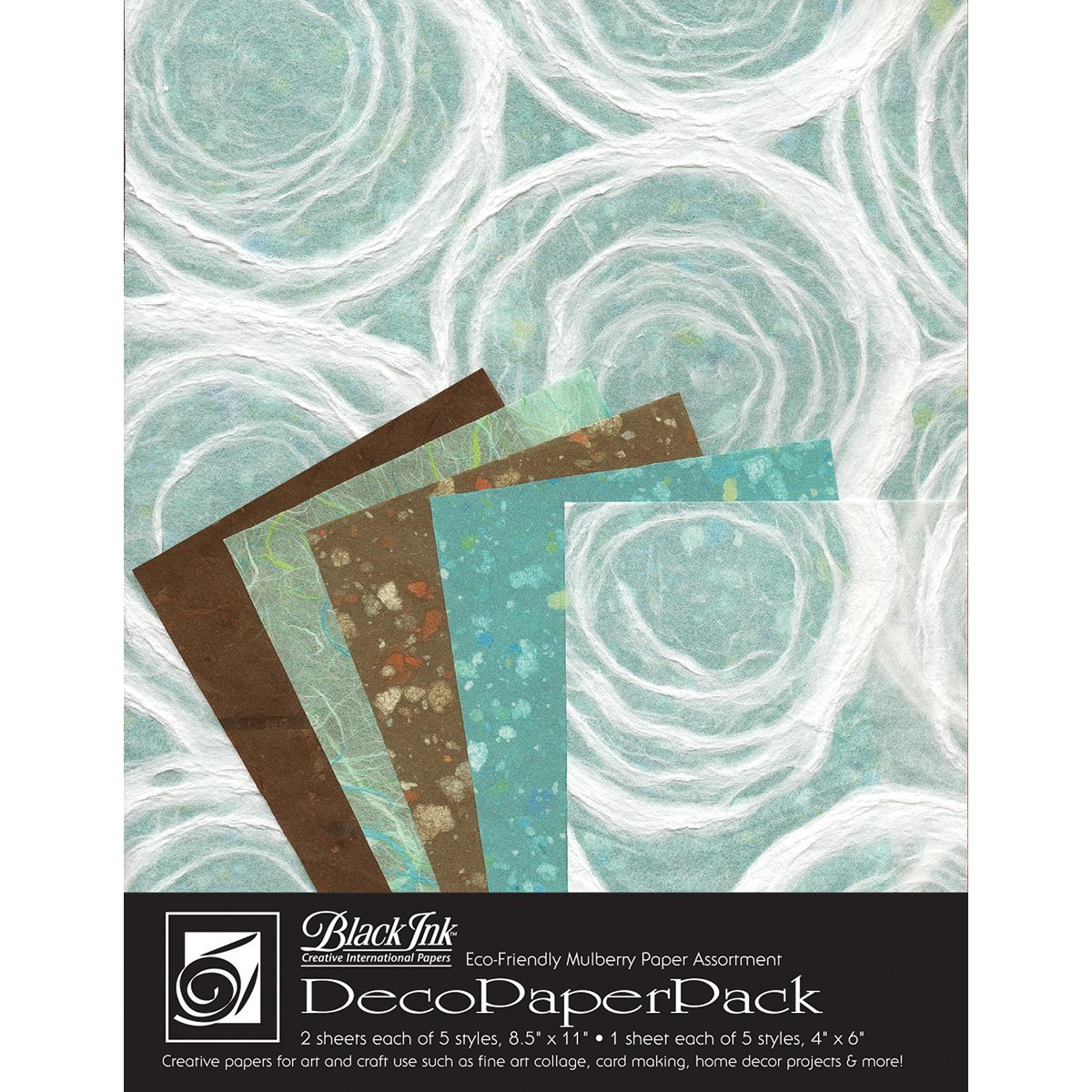 Whimzy Black Ink Decorative Papers - 15-Piece Set, 8.5x11 Inch - Perfect for Scrapbooking, Card Making & DIY Craft Projects