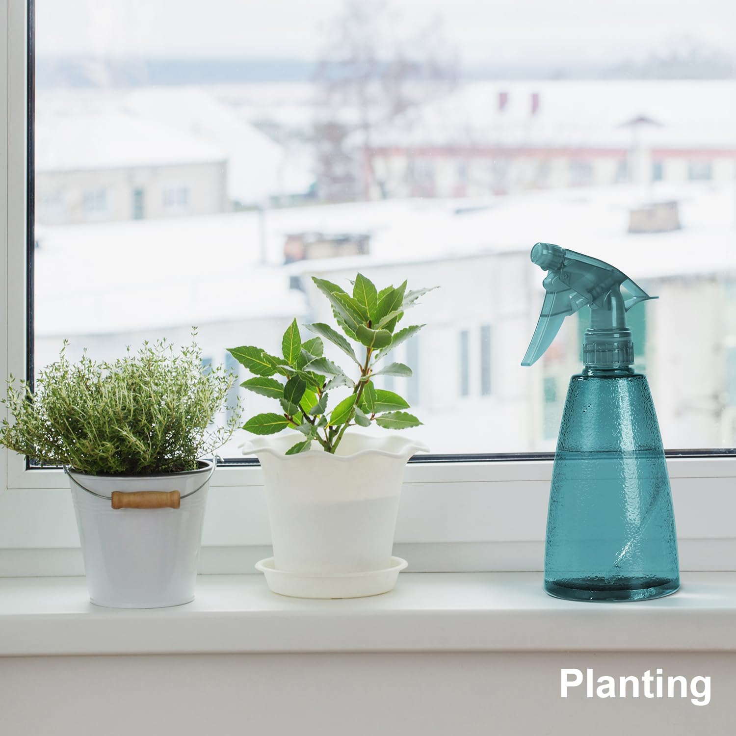 3-Pack 16oz Spray Bottles - Fine Mist & Stream Sprayer for Hair, Essential Oils, Plants & Cleaning | Empty Plastic Water Spray Bottles for Home, Salon, Garden & Pet Training (Orange, Navy, Gray)