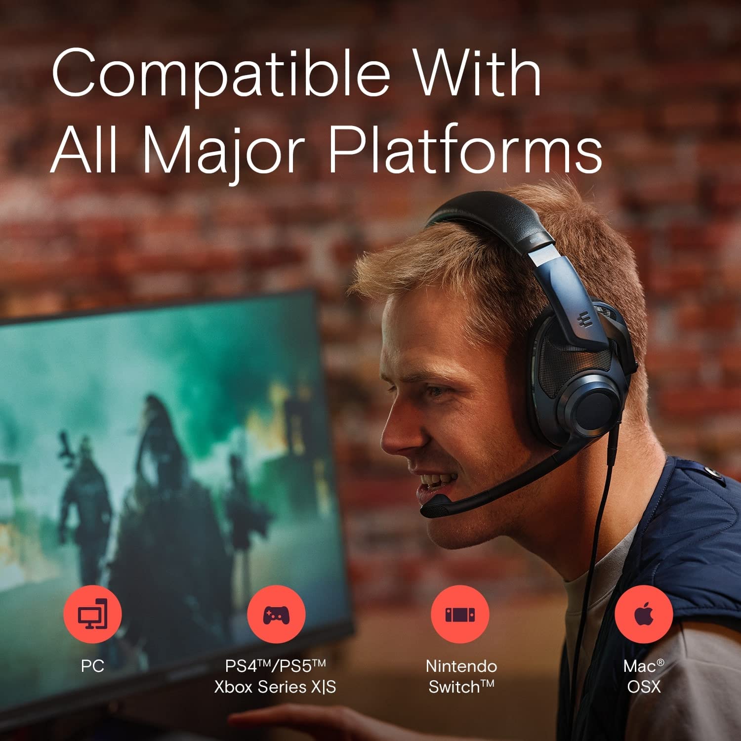 EPOS H6Pro Open Acoustic Gaming Headset with Detachable Noise-Canceling Microphone - Lightweight Comfortable Over-Ear Headphones for Xbox, PS4, PS5, PC & Windows - Durable White Gaming Headset for Pro Gamers & Streamers - Perfect for FPS, MOBA & Live Streaming Sessions