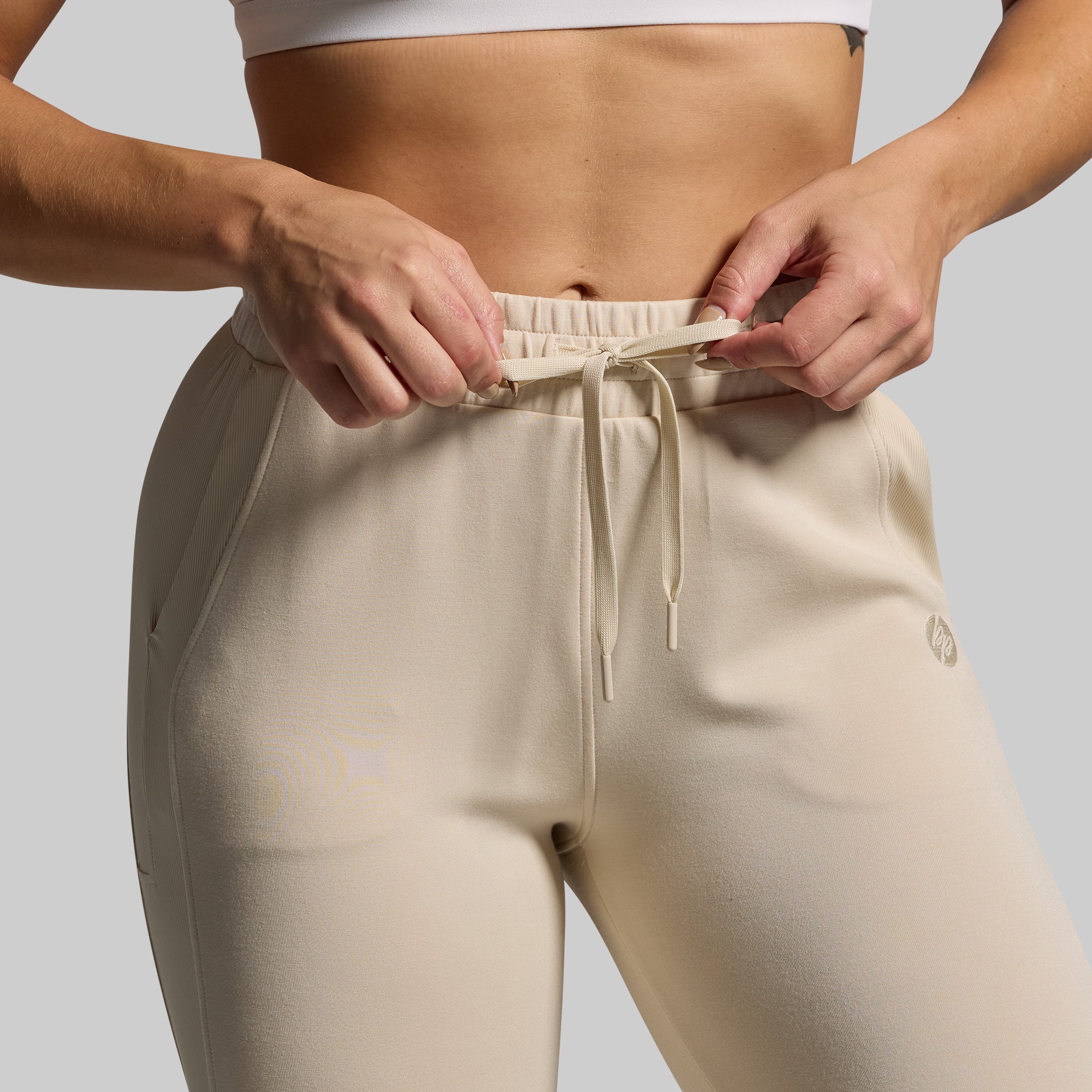 Women's Soft Lounge Lux Jogger Pants - Comfortable Oatmeal Color for Relaxing at Home, Yoga & Casual Wear