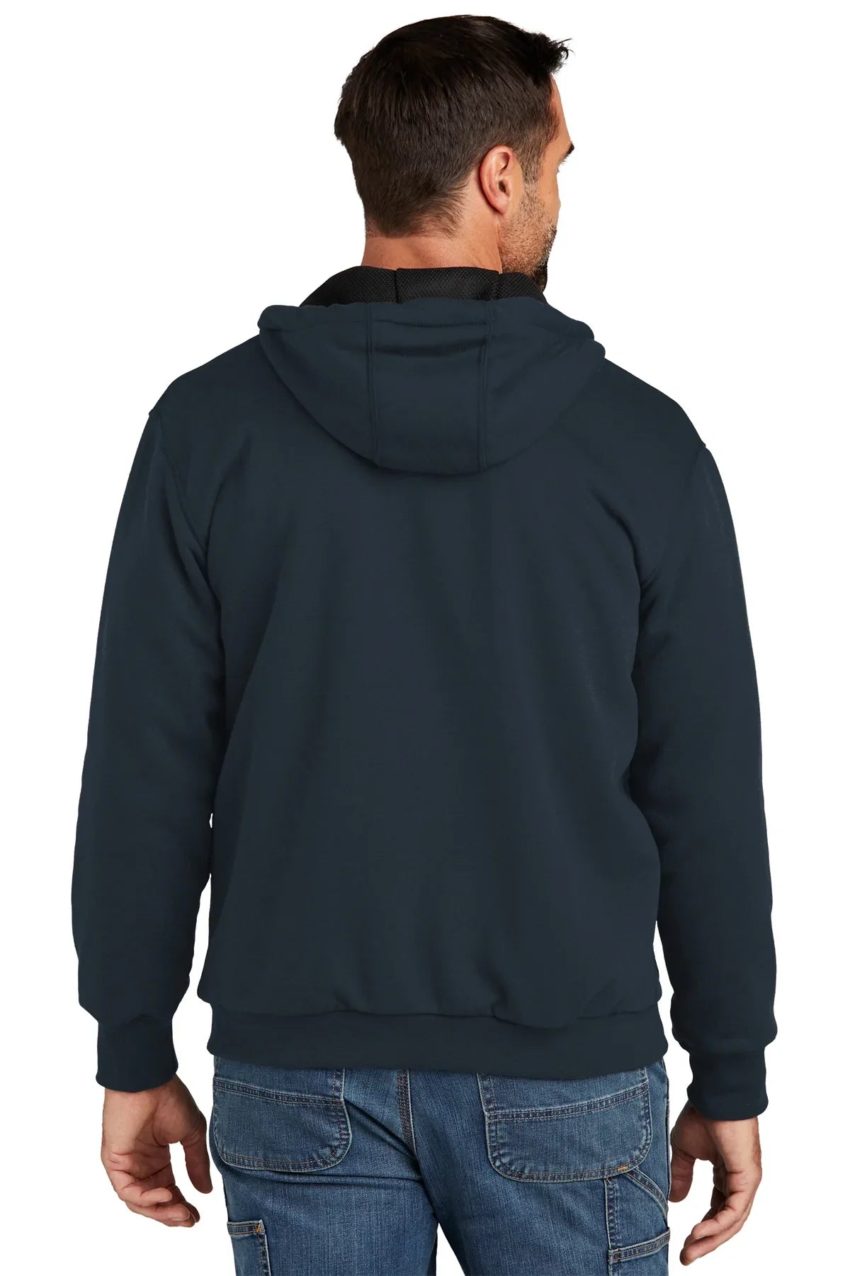 Carhartt Men's Thermal Lined Zip-Up Hoodie Jacket - New Navy Color | AllEarth Renewables | Warm Workwear for Outdoor Jobs & Winter Activities