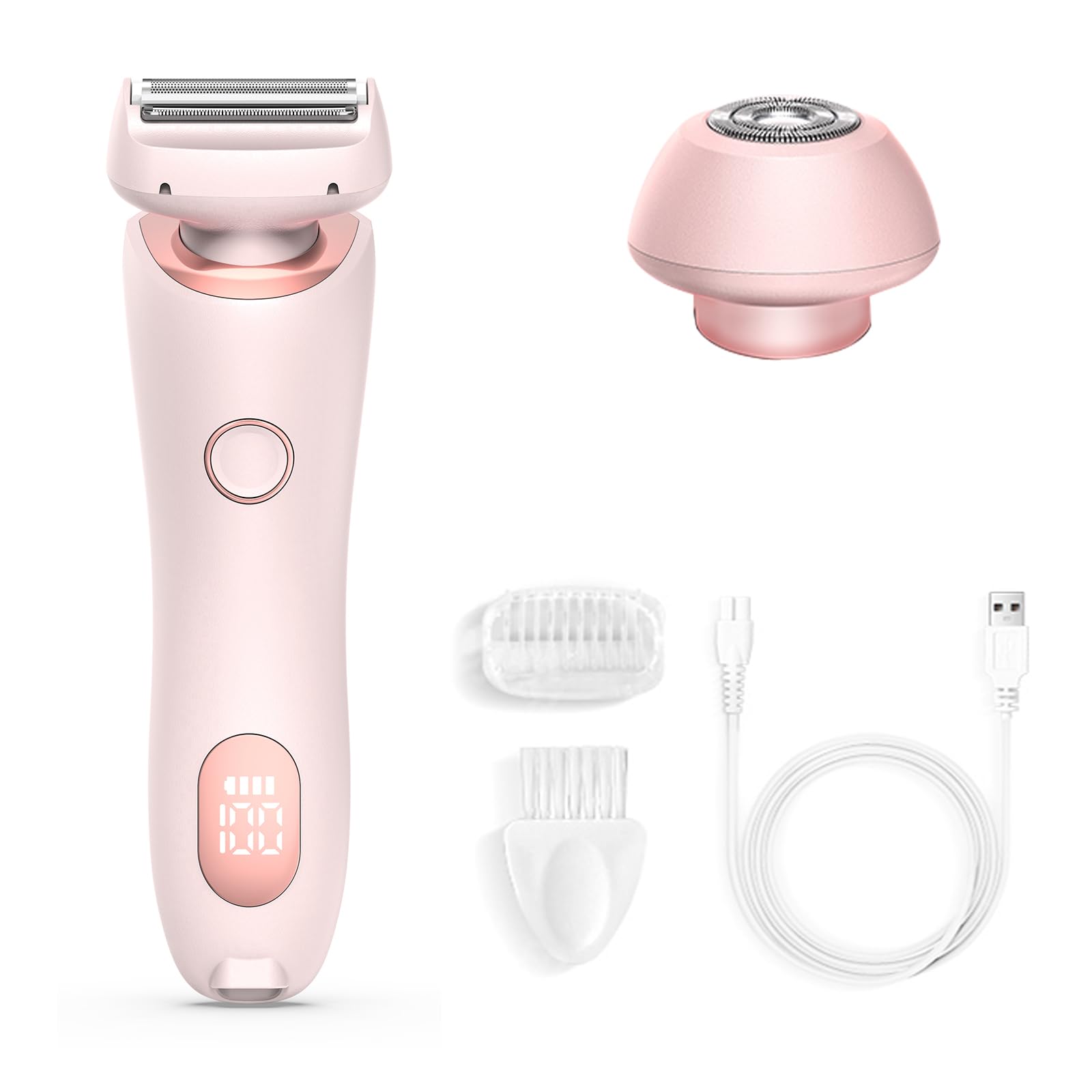Best Women's Electric Shaver - Rechargeable Bikini Trimmer for Legs, Underarm & Pubic Hair Removal - Smooth Shaving at Home or Travel