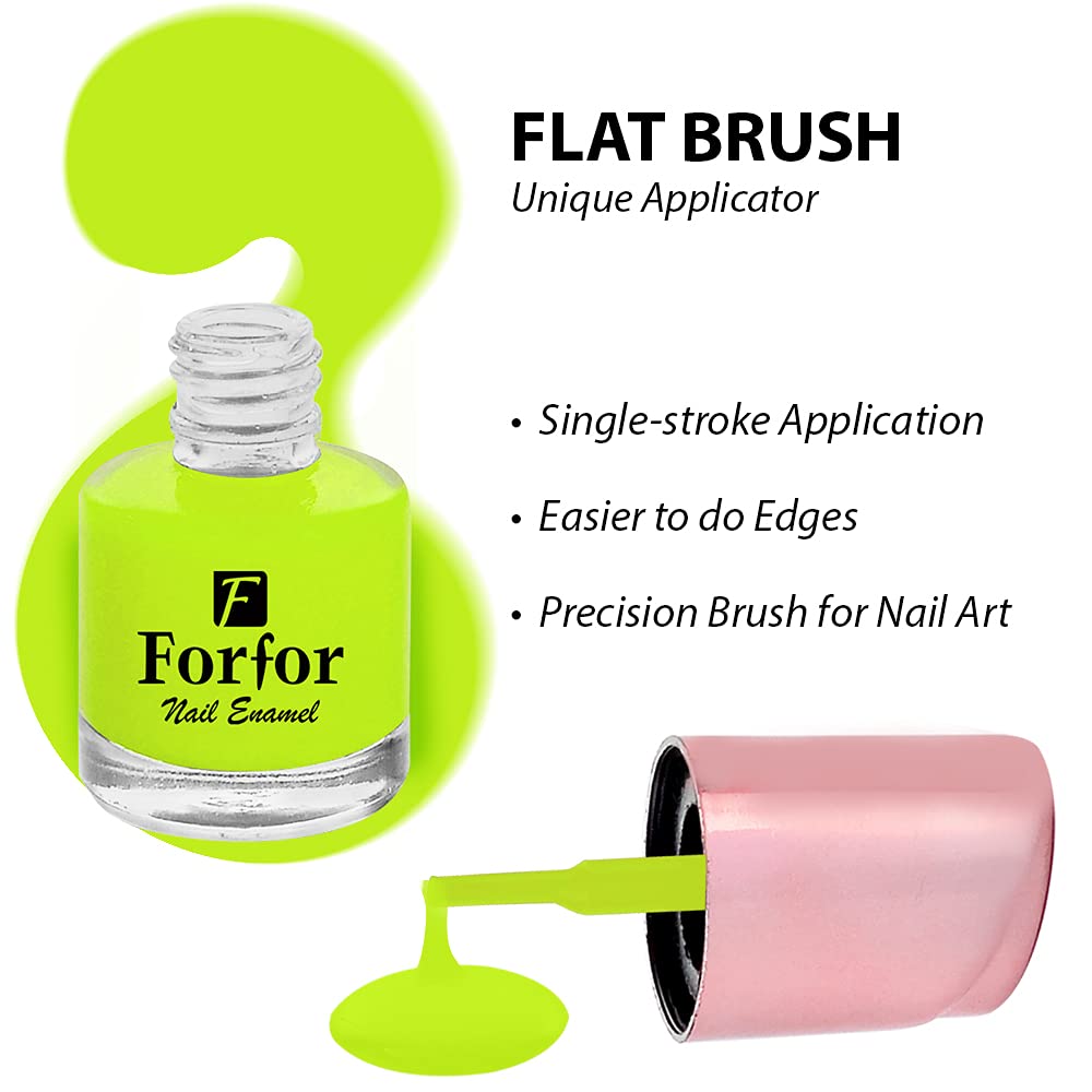 FORFOR® Long-Lasting Matte Nail Polish - Neon Lemon Yellow | Chip-Resistant, Quick-Drying Formula for Salon-Quality Manicures at Home | Perfect for Summer Nails, Parties & Everyday Wear