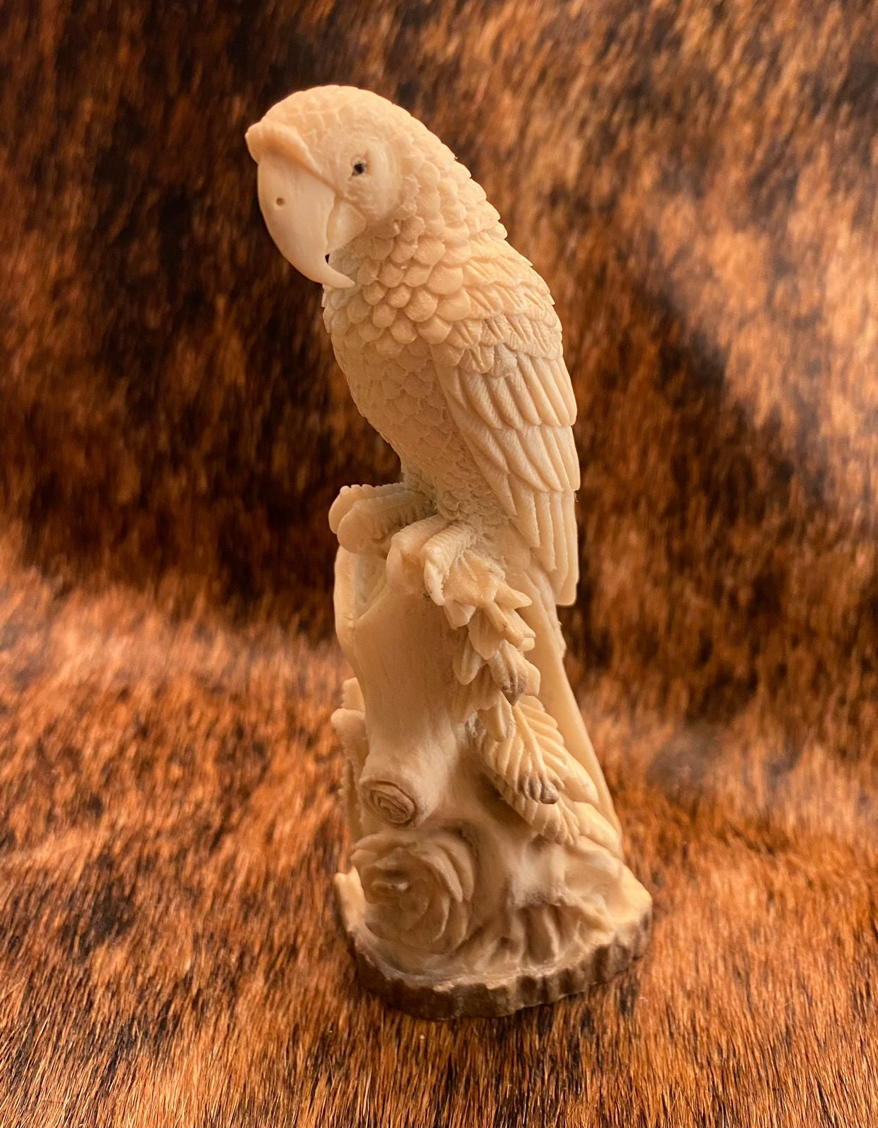 Handmade Parrot Wood Carving - Exotic Bird Sculpture for Home Decor, Gift & Collectible | Perfect for Living Room, Office & Garden Display