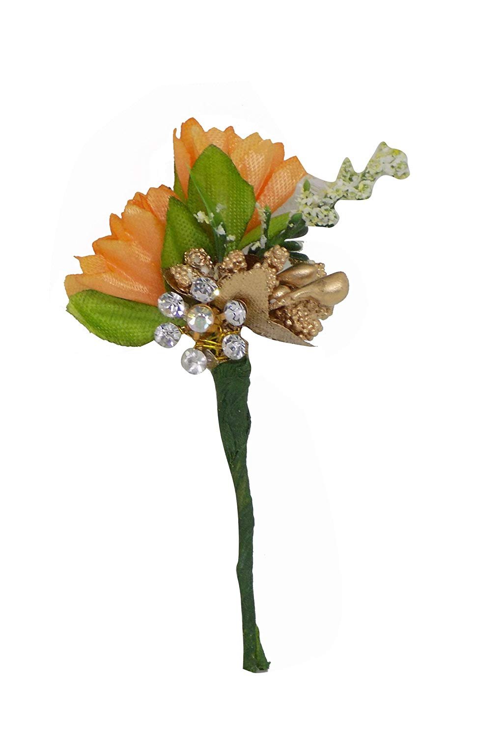 Inaaya Orange Artificial Hair Pins Set of 5 - Hair Accessories for Women, Party, Wedding & Special Occasions - 20g Medium Pack