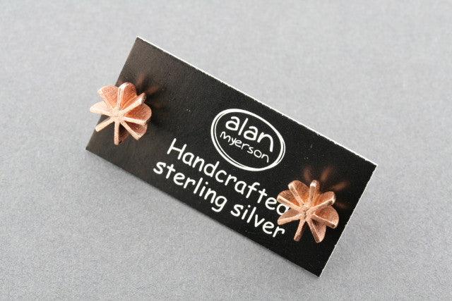 Rose Gold Plated Segment Stud Earrings for Women - Elegant & Hypoallergenic Jewelry for Parties, Weddings & Everyday Wear