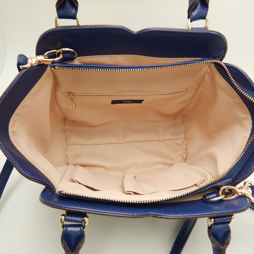 4℃ 2-Way Tote Bag - Dark Blue Synthetic Leather Crossbody & Shoulder Bag for Women, Perfect for Work, Travel & Daily Use