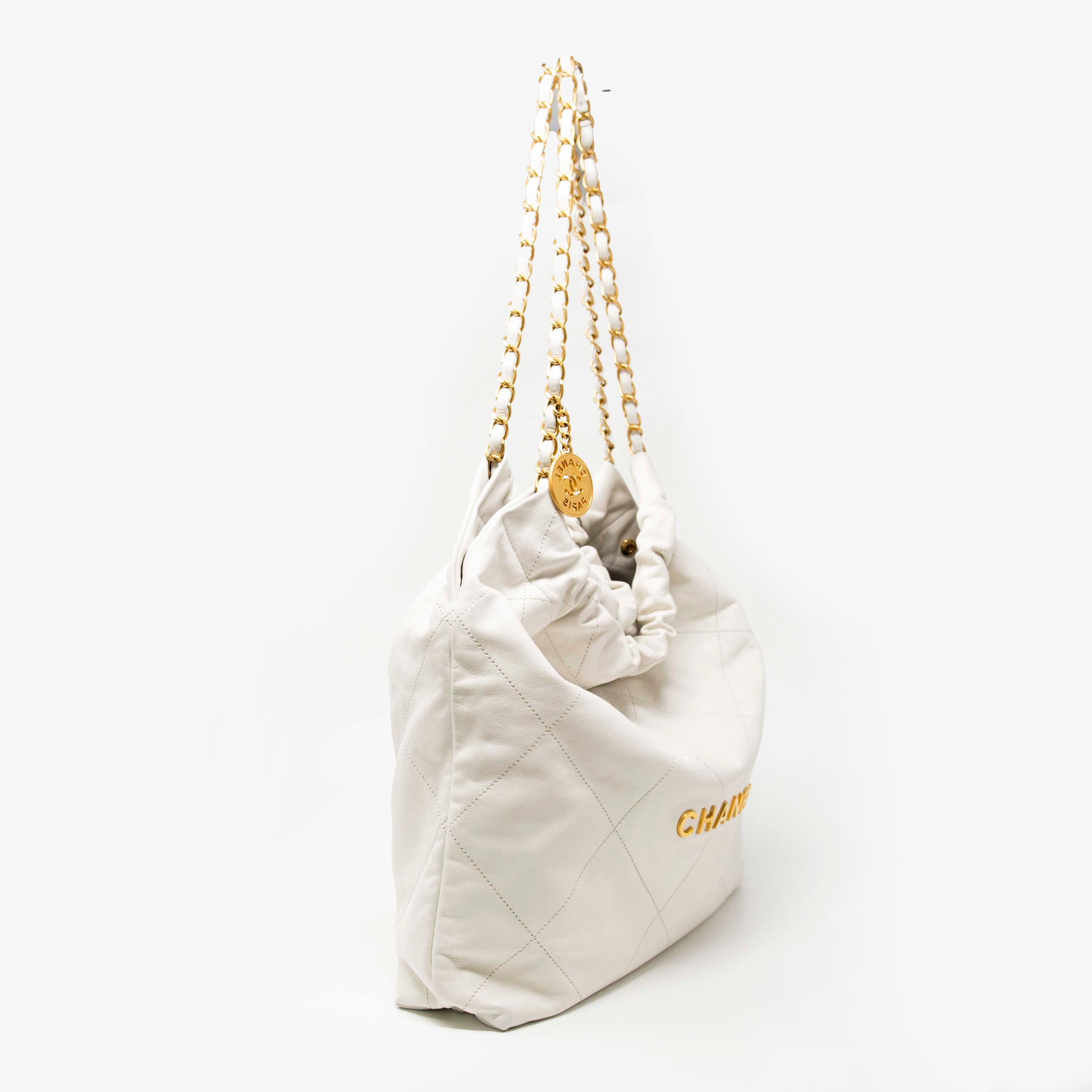 Chanel White 22 Hobo Bag - Luxury Designer Handbag for Women | Perfect for Everyday Use, Work & Special Occasions