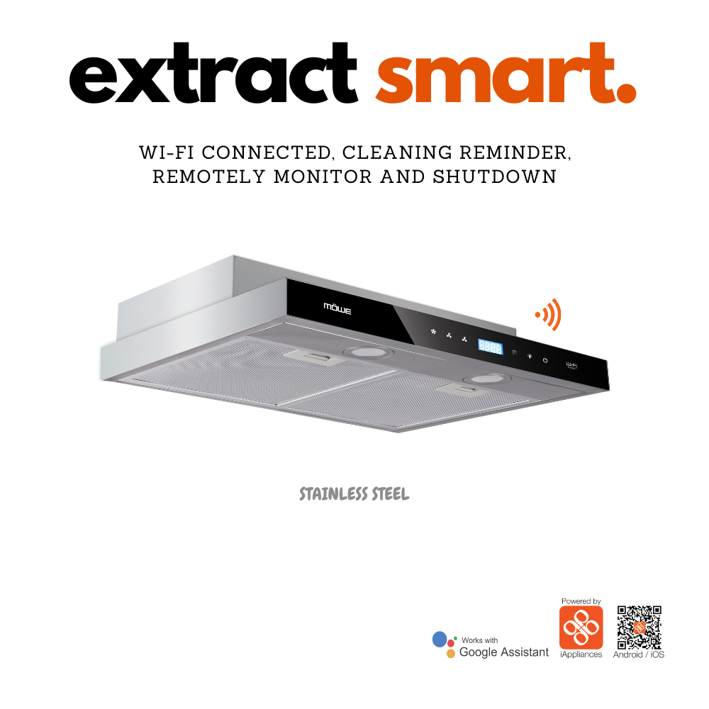 Smart WiFi Cooker Hood Mw680S - Built-In Range Hood with Remote Control & LED Lights for Modern Kitchen - Perfect for Cooking, Grilling, and Frying