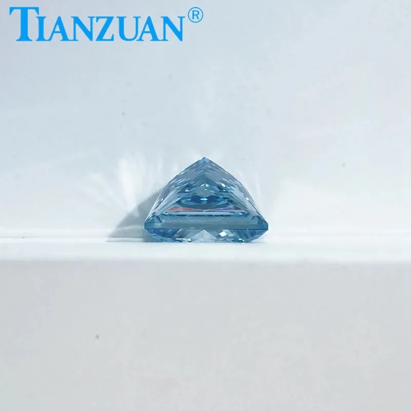 2.4ct Lab Grown CVD Diamond - Square Fancy Vivid Blue VS1 3EX Loose Gemstone Bead with GEMID Certification | Perfect for Engagement Rings, Jewelry Making & Luxury Gifts