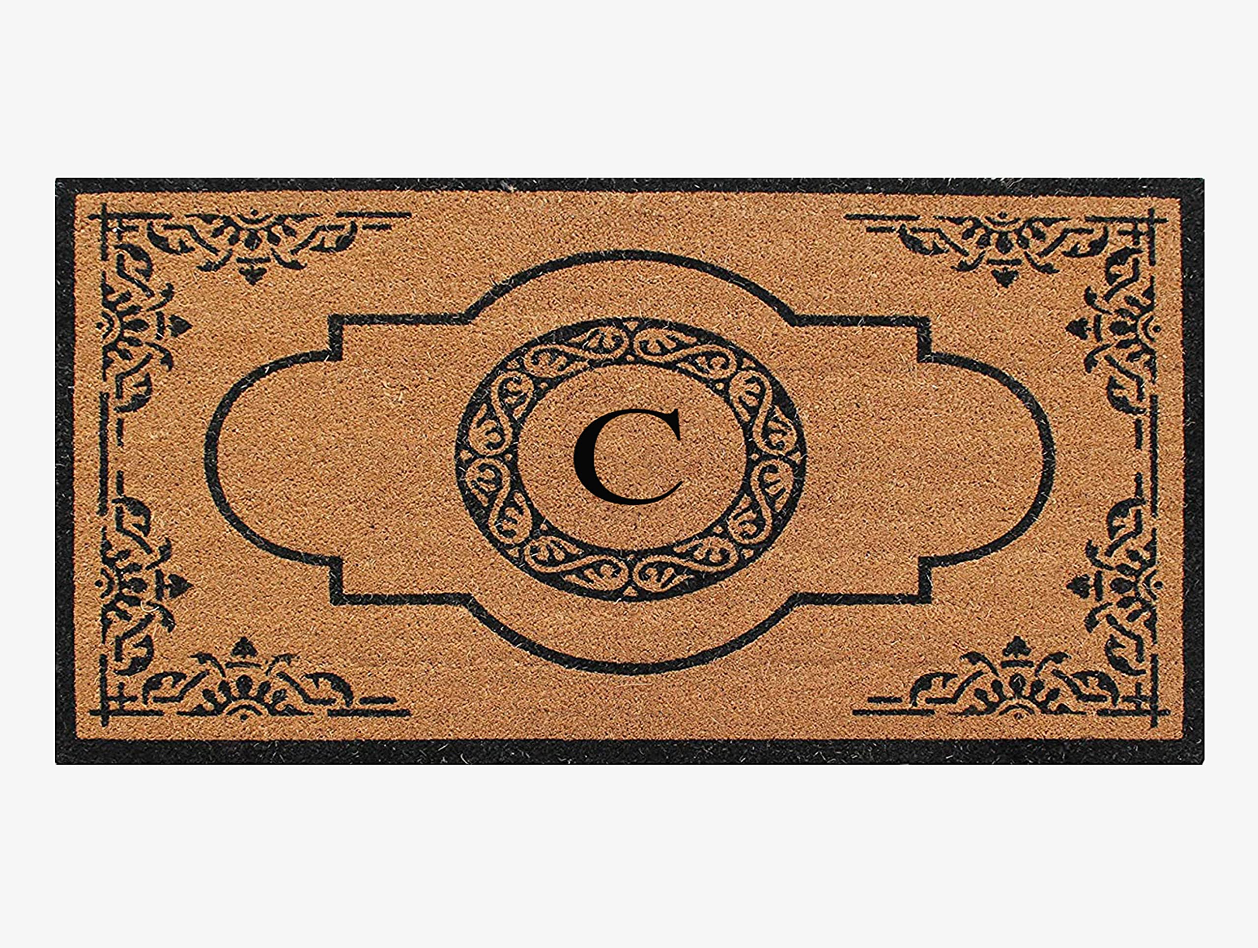 Premium Natural Coir Monogrammed Door Mat - 36x72 Inch Heavy Duty, Anti-Shed & Durable - Perfect for Front Door, Porch, Patio & Outdoor Entrance - Easy to Clean, Long Lasting & Weather Resistant - Ideal for Homes, Offices & Commercial Spaces