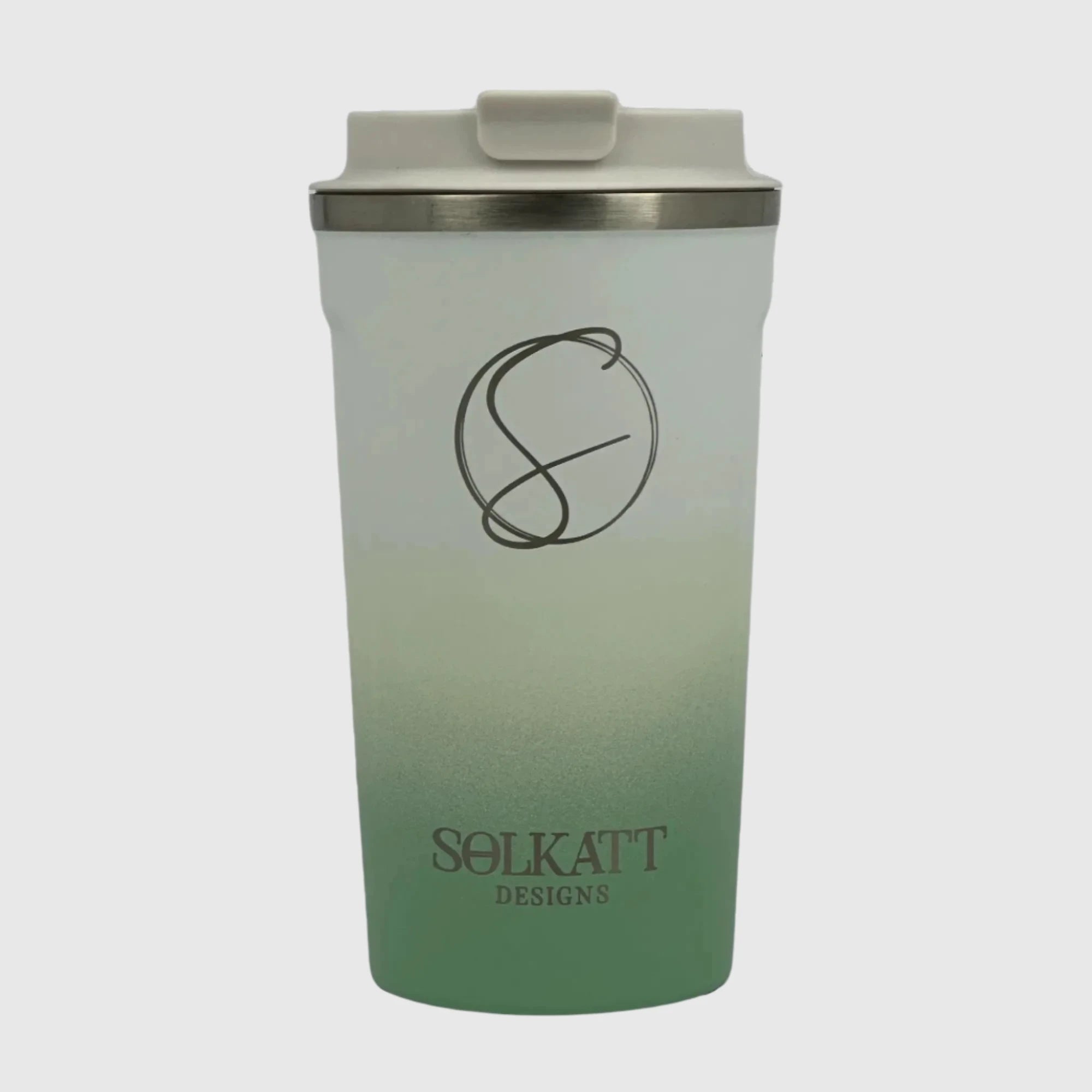 Pastel Green Insulated Travel Coffee Cup - 500ml Stainless Steel Vacuum Flask - Perfect for Commuting, Camping & Office Use