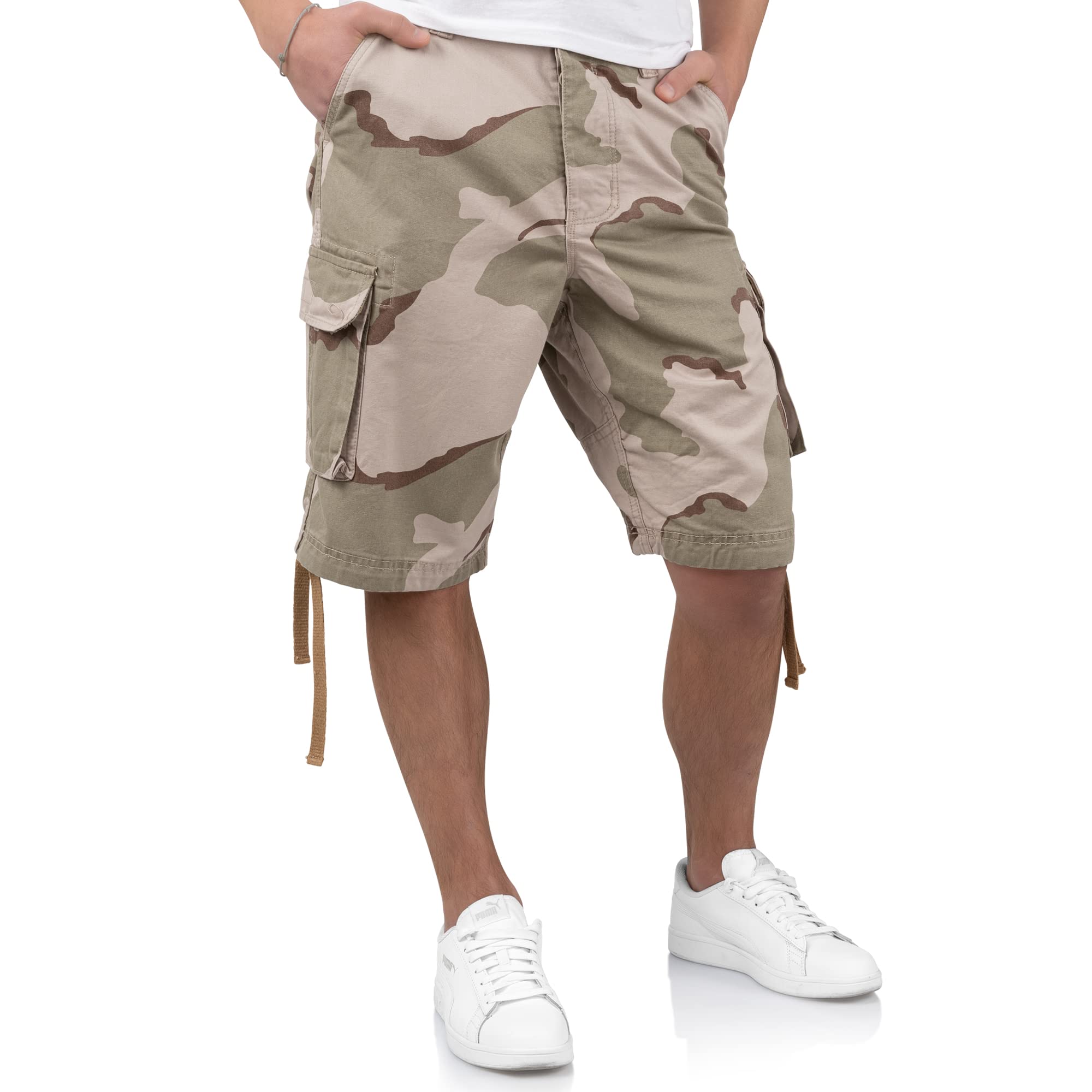 Vintage Washed Denim Shorts for Men - 3-Color Desert Camo Style | Casual Summer Wear, Outdoor Adventures, and Street Fashion