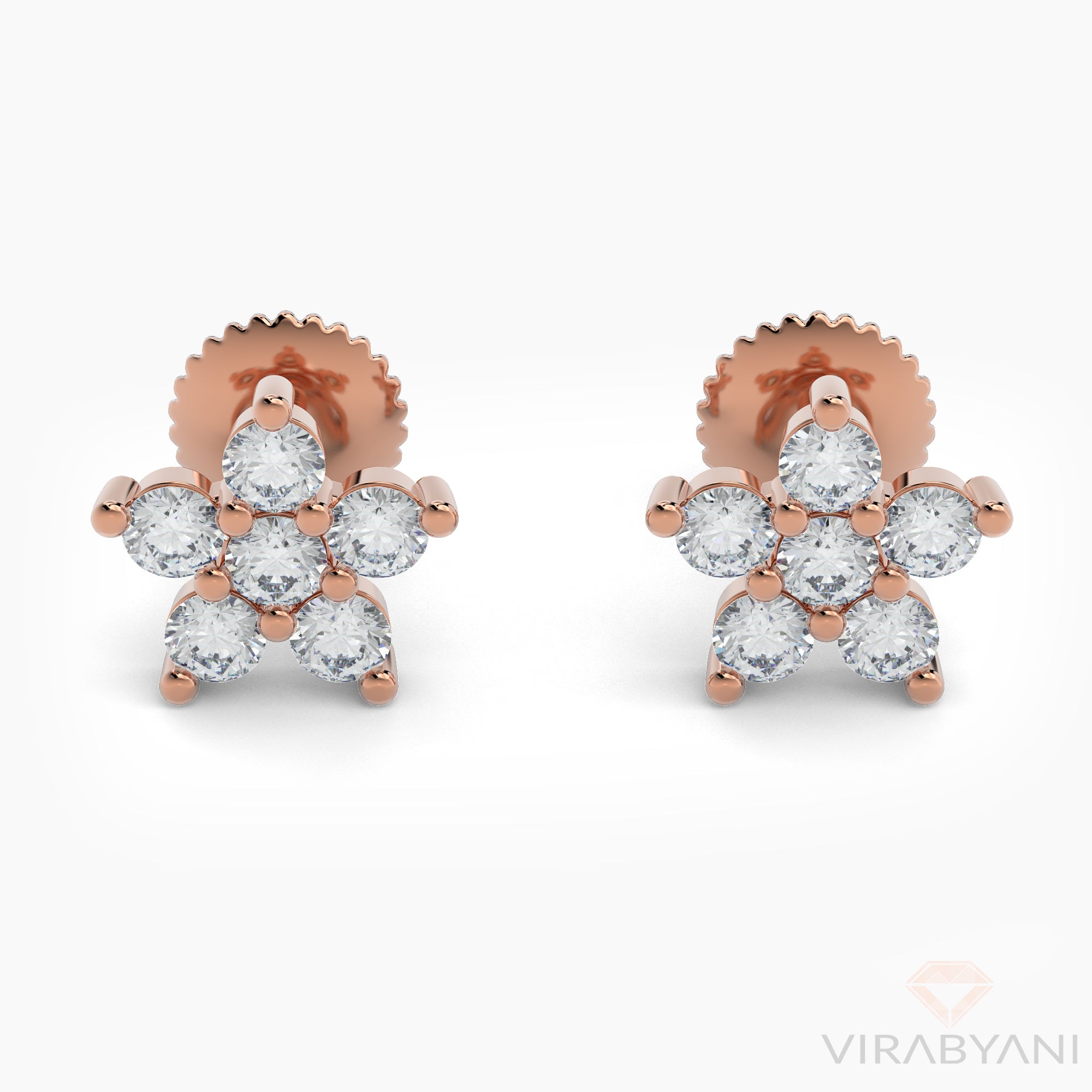 0.36 Carat Diamond Flower Stud Earrings for Women - 14K White Gold Floral Stud Earrings - Perfect Gift for Anniversary, Birthday & Valentine's Day