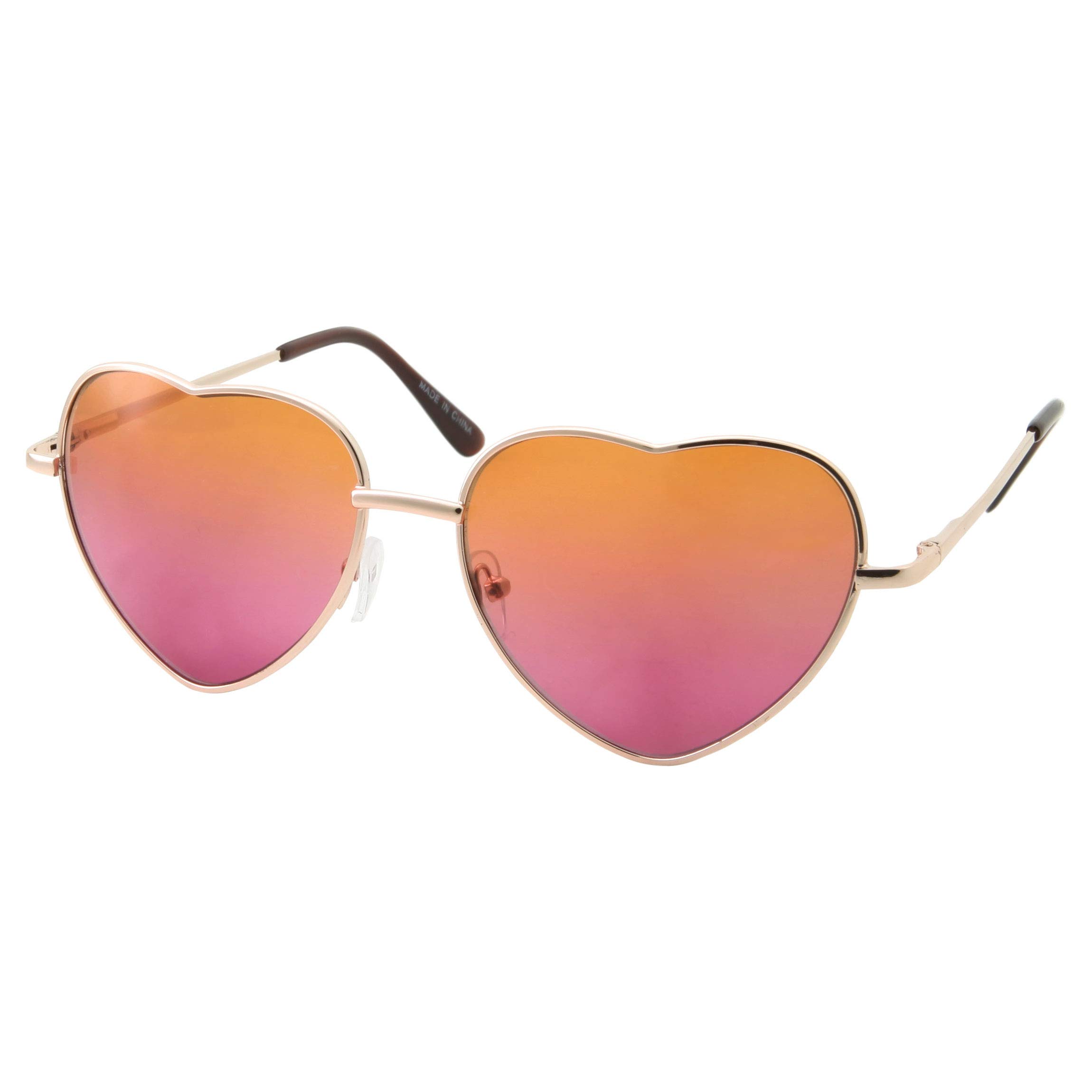 Stylish Heart-Shaped Sunglasses for Women - Thin Metal Frame, 2 Color Options | Perfect for Summer Outfits, Beach Vacations & Casual Wear