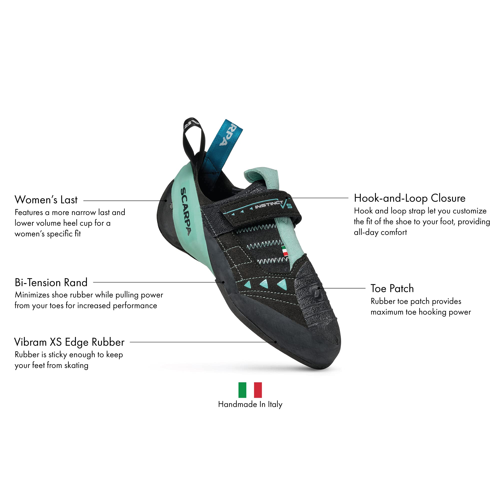 SCARPA Women's Instinct VS Rock Climbing Shoes - Low-Volume Fit for Sport Climbing & Bouldering | Perfect for Indoor Gyms & Outdoor Crags