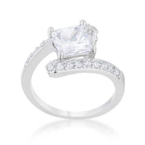 2.3ct CZ Statement Ring for Women - Elegant Rhodium Plated Cubic Zirconia Cocktail Ring | Perfect for Parties, Weddings & Special Occasions