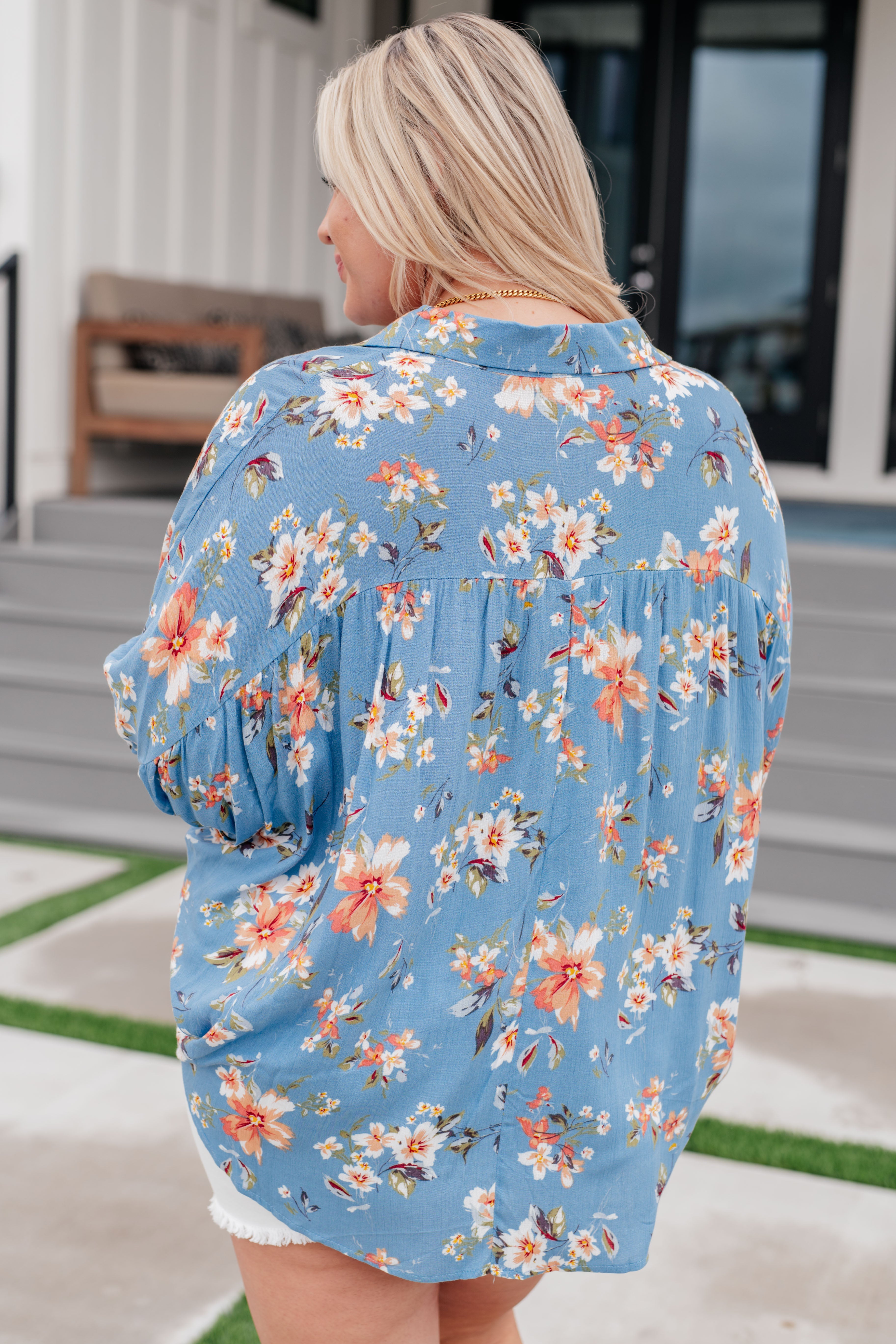 Lanikai Floral Button Down Shirt for Women - Hawaiian Style Casual Summer Blouse - Perfect for Beach Vacations, Luau Parties & Tropical Getaways