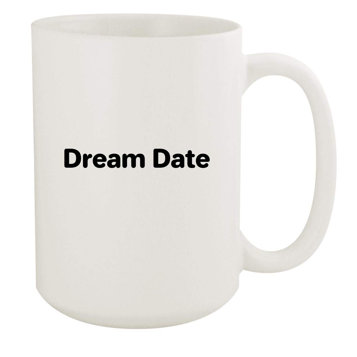 Dream Date - 15oz White Ceramic Coffee Mug with Handle, Perfect for Hot & Cold Drinks - Ideal for Home, Office, Gifts & Romantic Dates