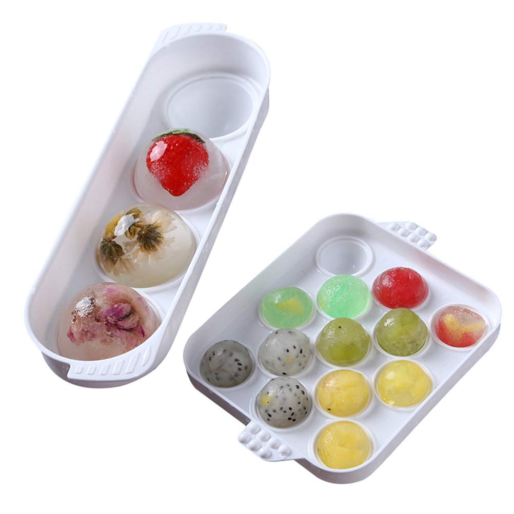 4-Piece Silicone Ice Cube Tray Set with Lids - Reusable BPA-Free Ice Molds for Cocktails, Coffee, Juice, Jelly, Fondant & Baking - Perfect for Parties, Home Bars & Kitchen Use