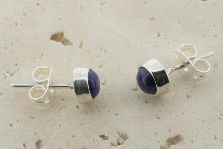 6mm Lapis Stud Earrings - Elegant Blue Gemstone Jewelry for Women, Perfect for Casual Wear & Special Occasions