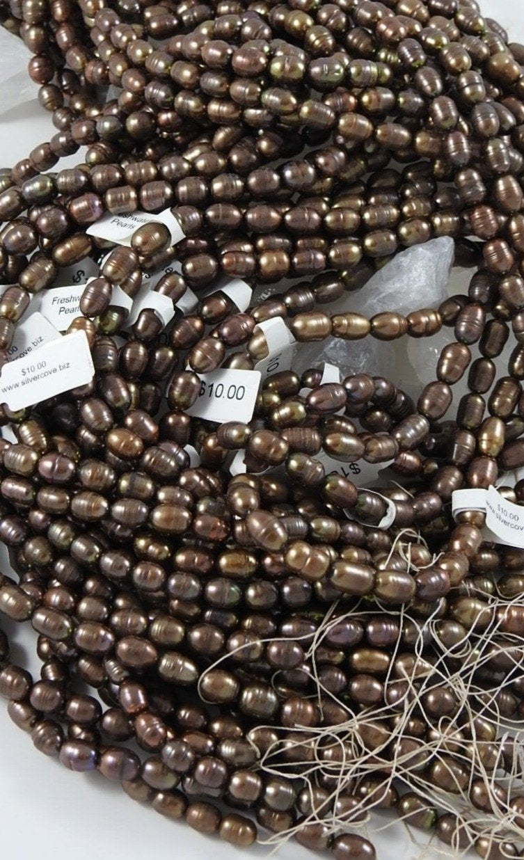 Natural Bronze Freshwater Pearl Bead Strand - 16 Inch AAA Grade for Jewelry Making, DIY Crafts | Perfect for Necklaces, Bracelets & Wedding Accessories