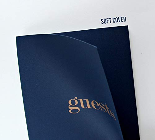 Photo Guest Book Navy & Gold Wedding Guestbook with Blank Pages | Polaroid & Instax Guest Book for Wedding Photo Booth Props | Perfect for Navy Themed Weddings and Events