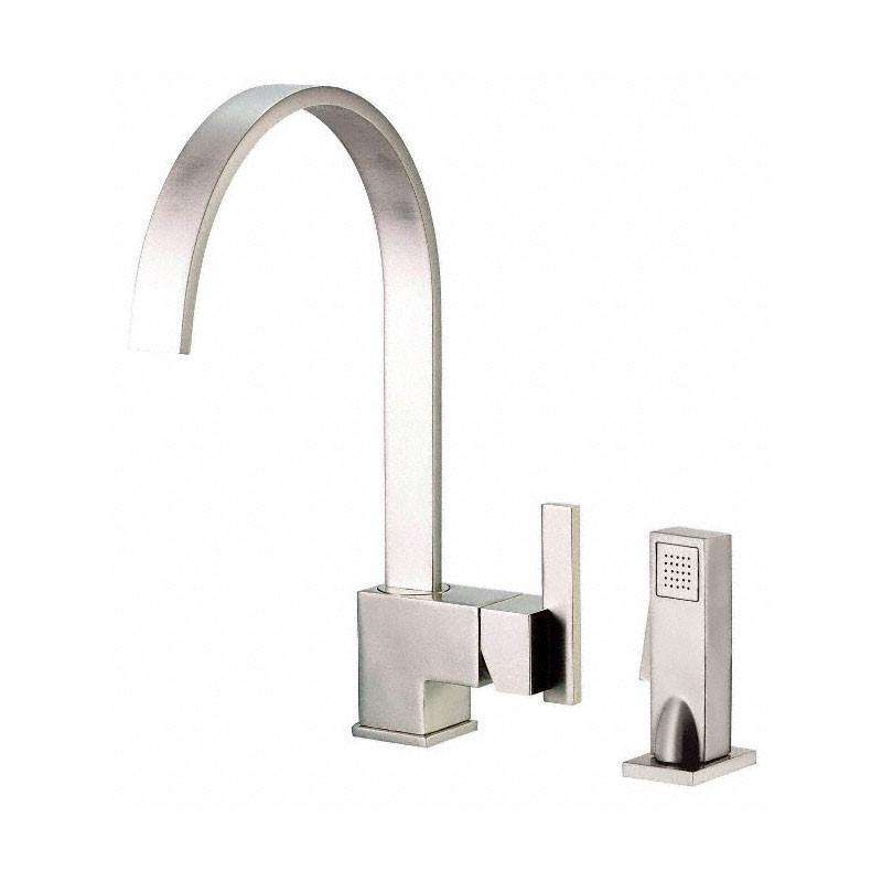 Danze Sirius Stainless Steel Single Handle Modern High Arc Pull Down Kitchen Faucet with Spray - Perfect for Modern Farmhouse & Contemporary Kitchen Sinks