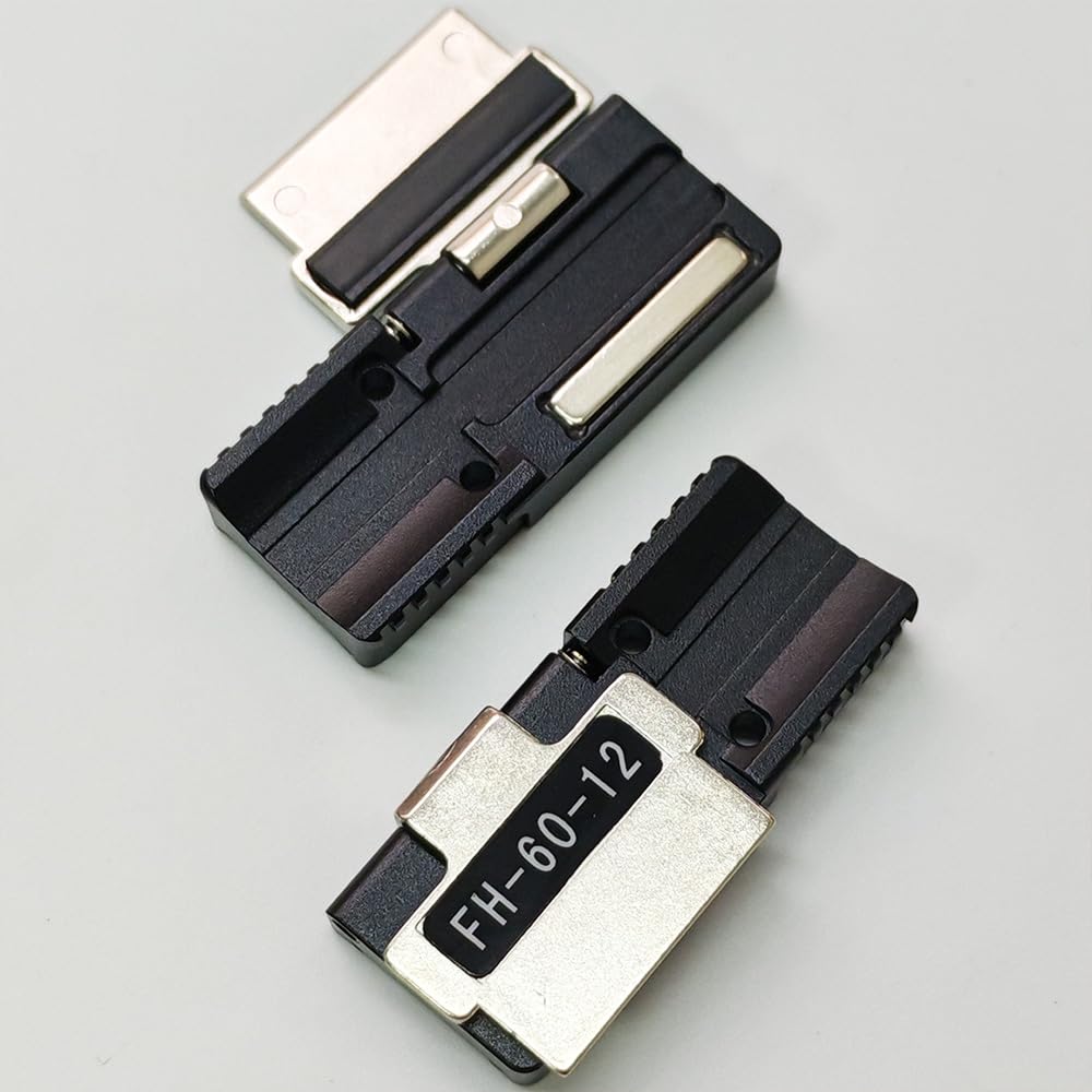 FH-60-12 Fiber Holder for FSM-50R/60R/70R/88R Fusion Splicer - 12 Core Ribbon Fiber Optic Plate (1 Pair) - Compatible with Fujikura Splicers for Fiber Optic Cable Repair & Network Installation