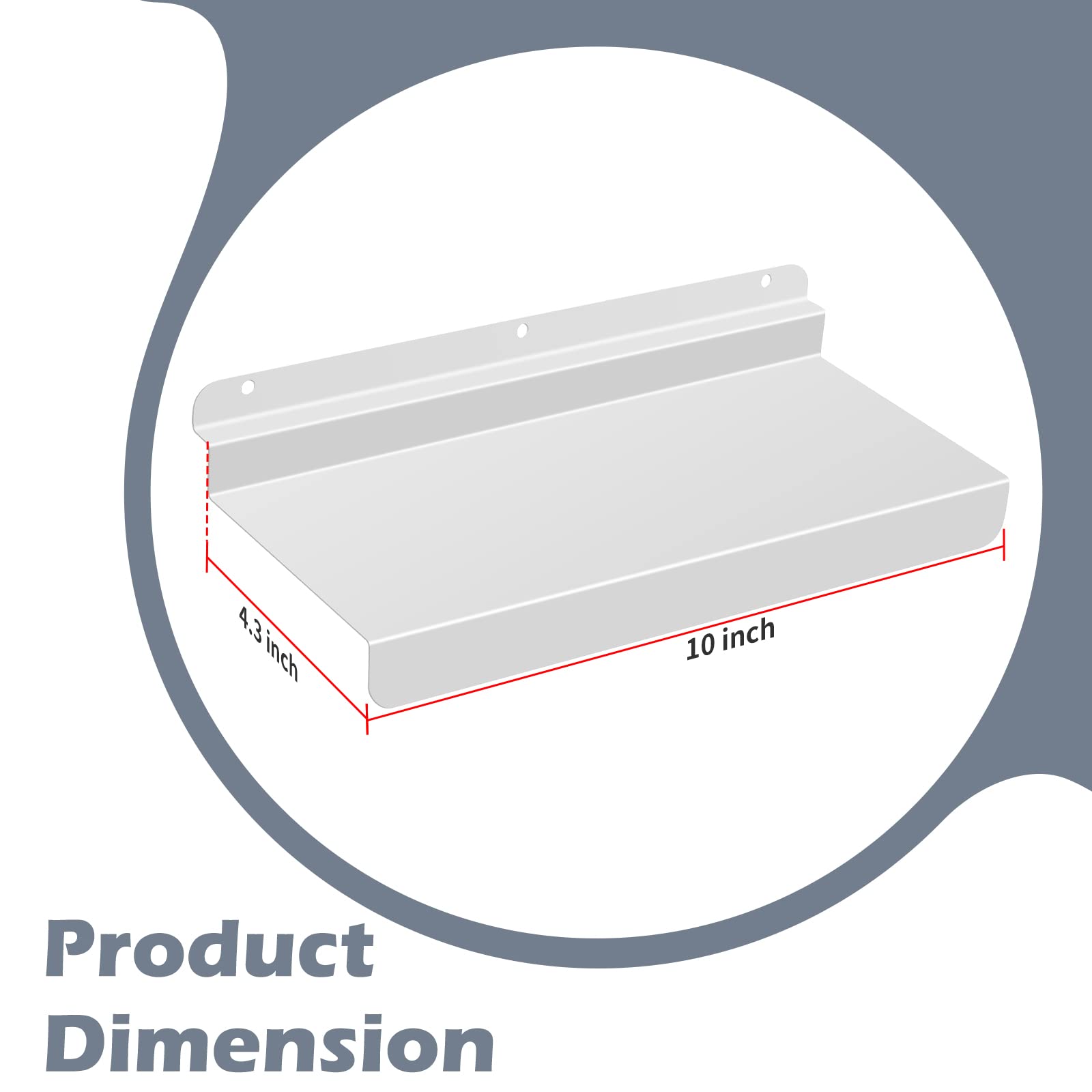 8-Pack White Metal Slatwall Shelves - 4x10 Inch Wall-Mounted Storage Shelves for Retail Display & Home Organization - Modern Tiered Design, Durable Flat Shelves - Perfect for Store Fixtures, Pantry Organization & Garage Storage
