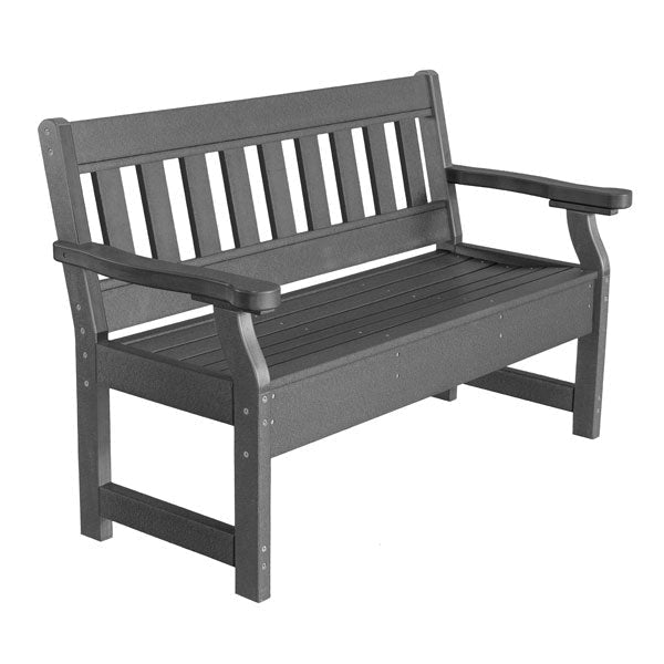 Heritage 4ft. Recycled Plastic Outdoor Garden Bench - Durable Eco-Friendly Patio Seating for Backyard, Deck, and Park Use