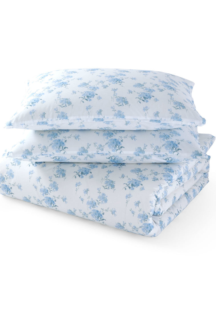 Floral Duvet Cover Set with Shams - Queen Size Bedding, Soft Cotton Blooming Flower Pattern Comforter Cover - Perfect for Spring Bedroom Decor & Guest Room Makeover