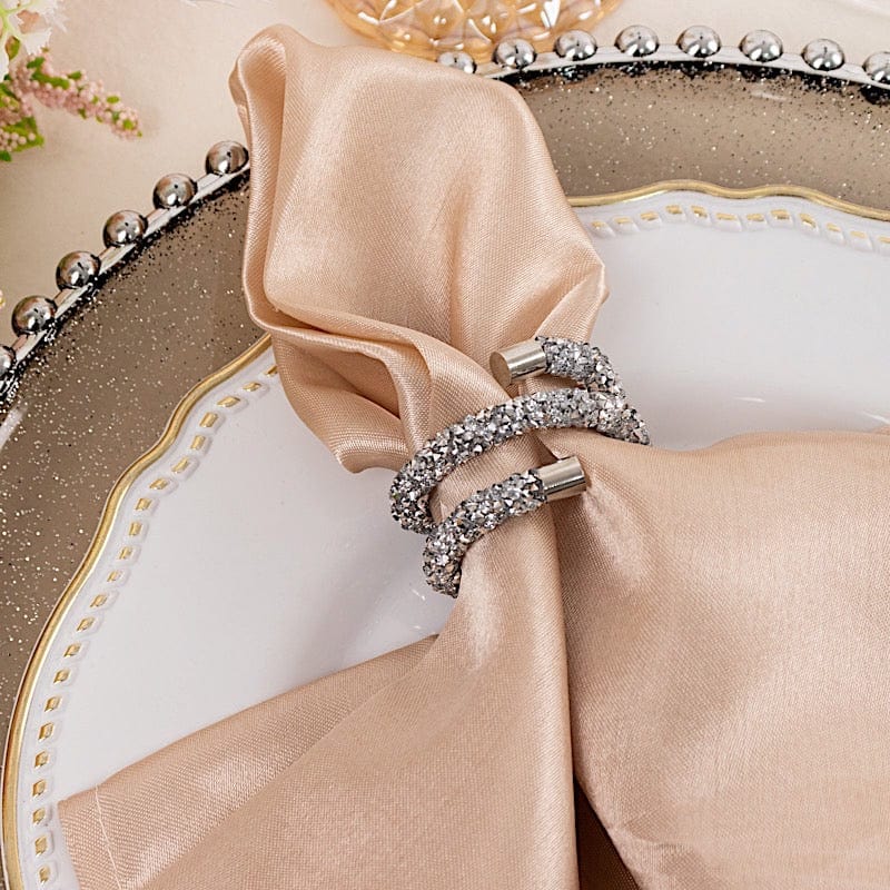 4-Pack Elegant Swirl Design Rhinestone Napkin Rings for Wedding, Party, and Holiday Table Decor - Perfect for Formal Dining and Special Occasions