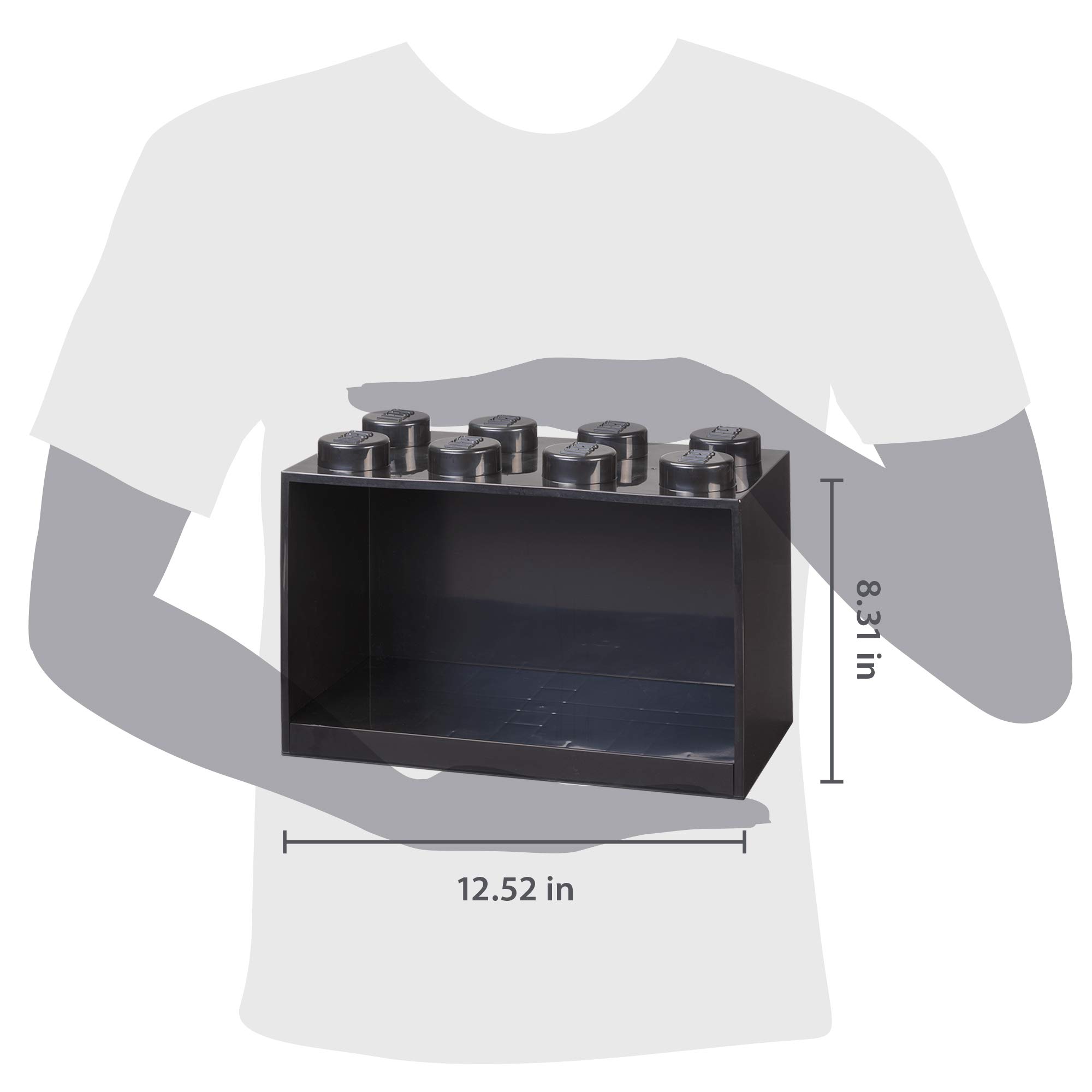 Room Copenhagen LEGO Brick Set with 4-Stud & 8-Stud Box Shelves in Black - Perfect for LEGO Storage, Display & Organization in Kids' Rooms & Play Areas