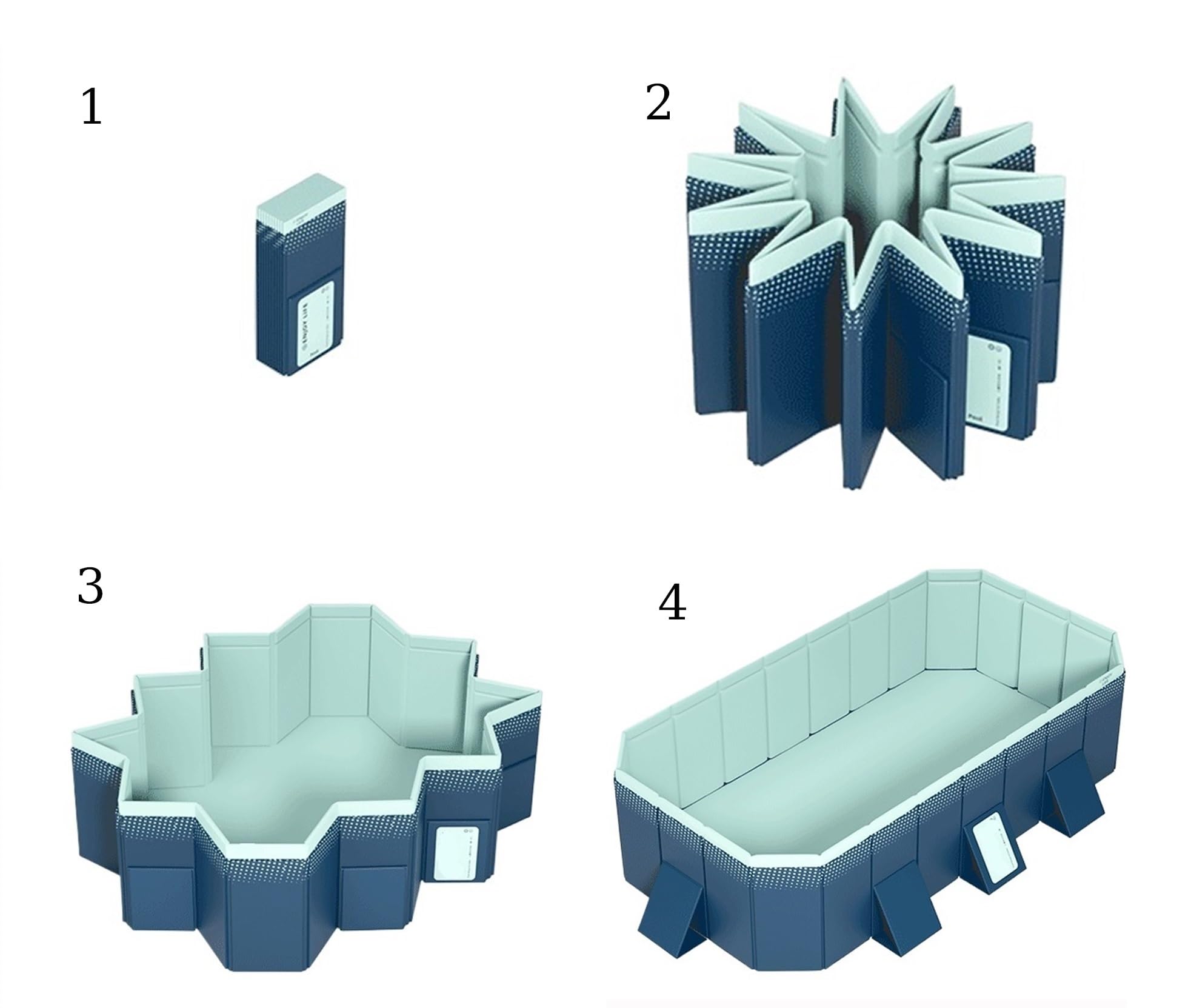 Foldable Rectangular Above Ground Swimming Pool - 6.9ft Large Outdoor Summer Non-Inflatable Pool with 19 Accessories, 2024 Innovative Design for Backyard, Garden, and Indoor Use