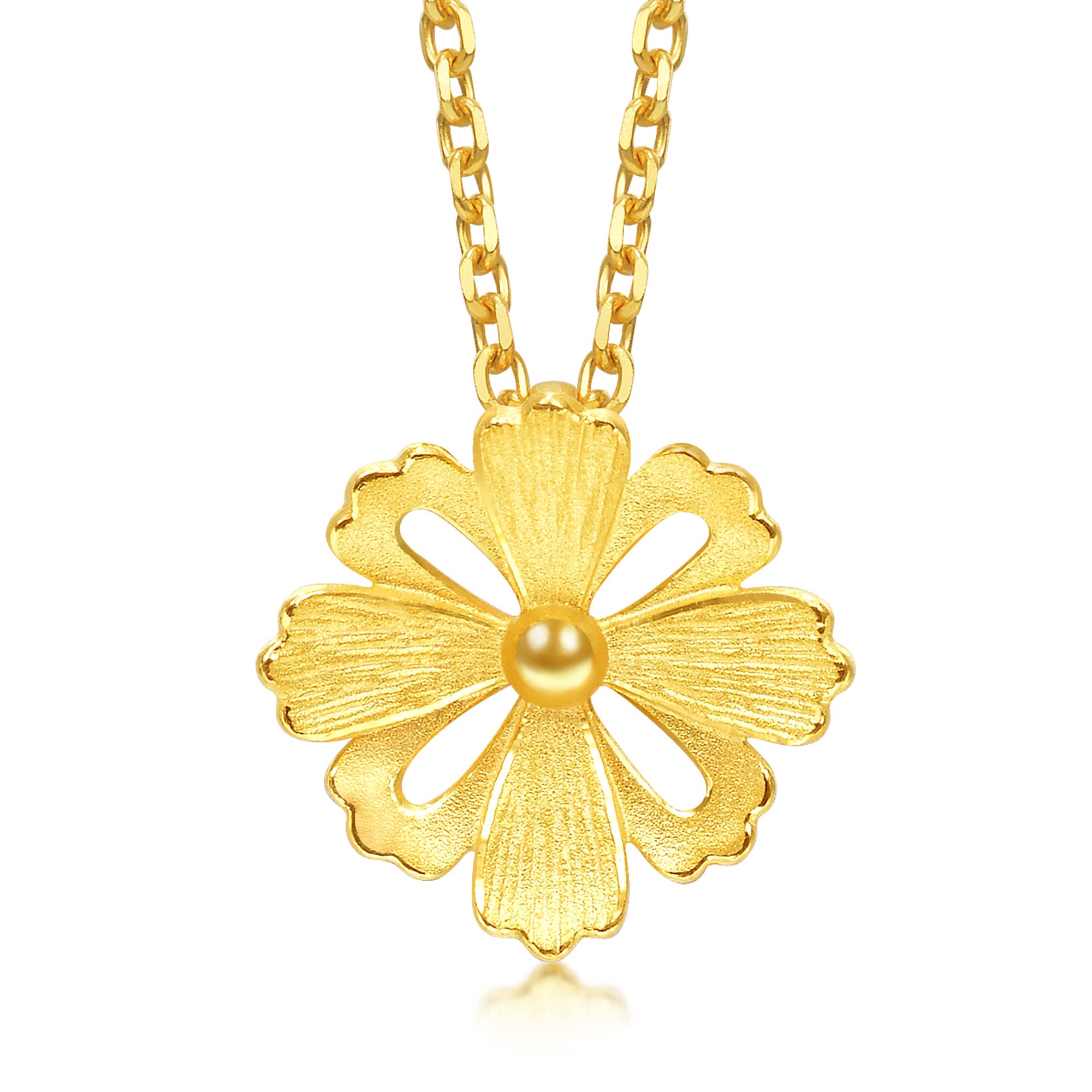 24K 999.9 Pure Gold Blossom Pendant Charm for Women - 1.49g Weight - Perfect for Weddings, Anniversaries & Daily Wear - Elegant Gift for Her - [Does Not Include Necklace] - Ideal for Bridal Jewelry, Birthday Presents & Special Occasions