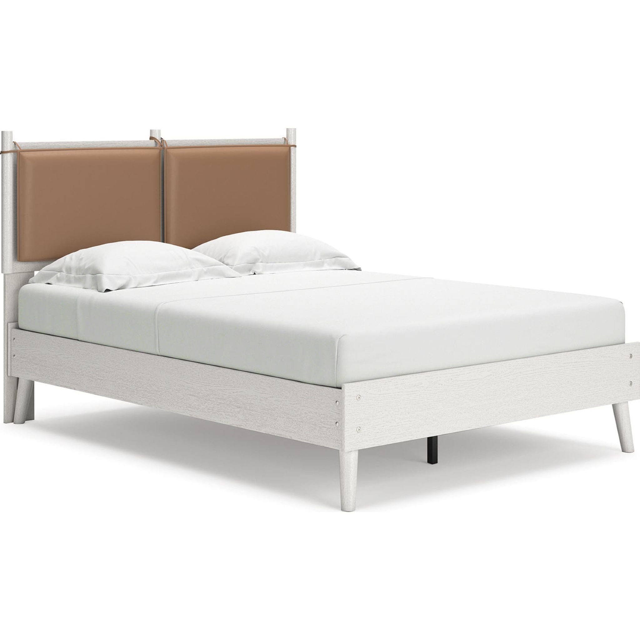 Aprilyn Full Platform Bed Frame - Queen Size White Wooden Bed with Sturdy Slats & Underbed Storage Space | Perfect for Modern Bedrooms, Guest Rooms & Small Apartments