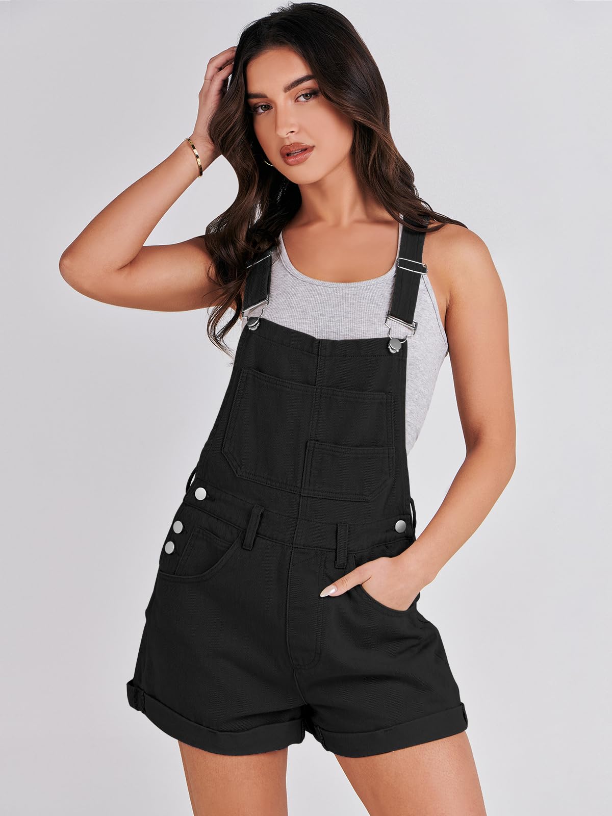 ANRABESS Women's Denim Overalls - 2025 Summer Casual Loose Fit Adjustable Shorts Romper with Bib | Perfect for Outdoor Activities, Music Festivals & Street Style Fashion