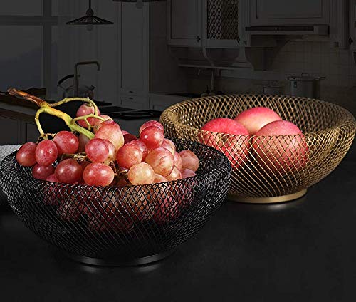 Golden Acrylic Fruit Basket with Banana Hanger - Kitchen Countertop Organizer for Fruits & Vegetables Storage | Perfect for Pantry, Dining Table, and Countertop Display