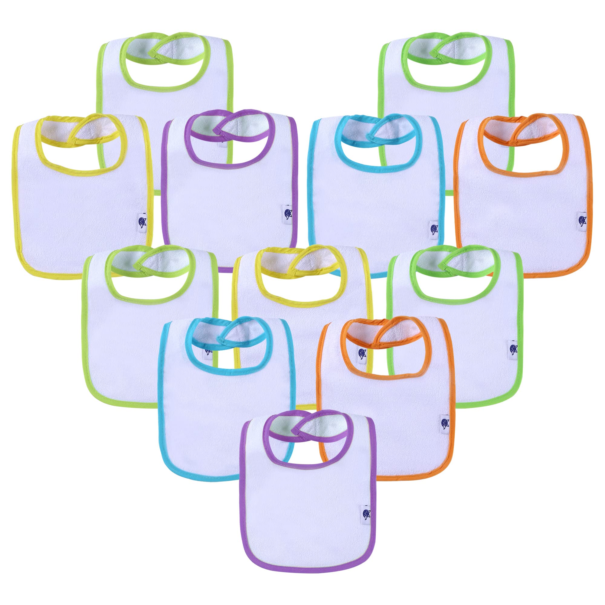 SPINFOX Waterproof Baby Bibs for Girls & Boys - Soft Cotton Knit Drool Bibs for Infant Feeding - Ideal for Mealtime, Teething & Messy Play