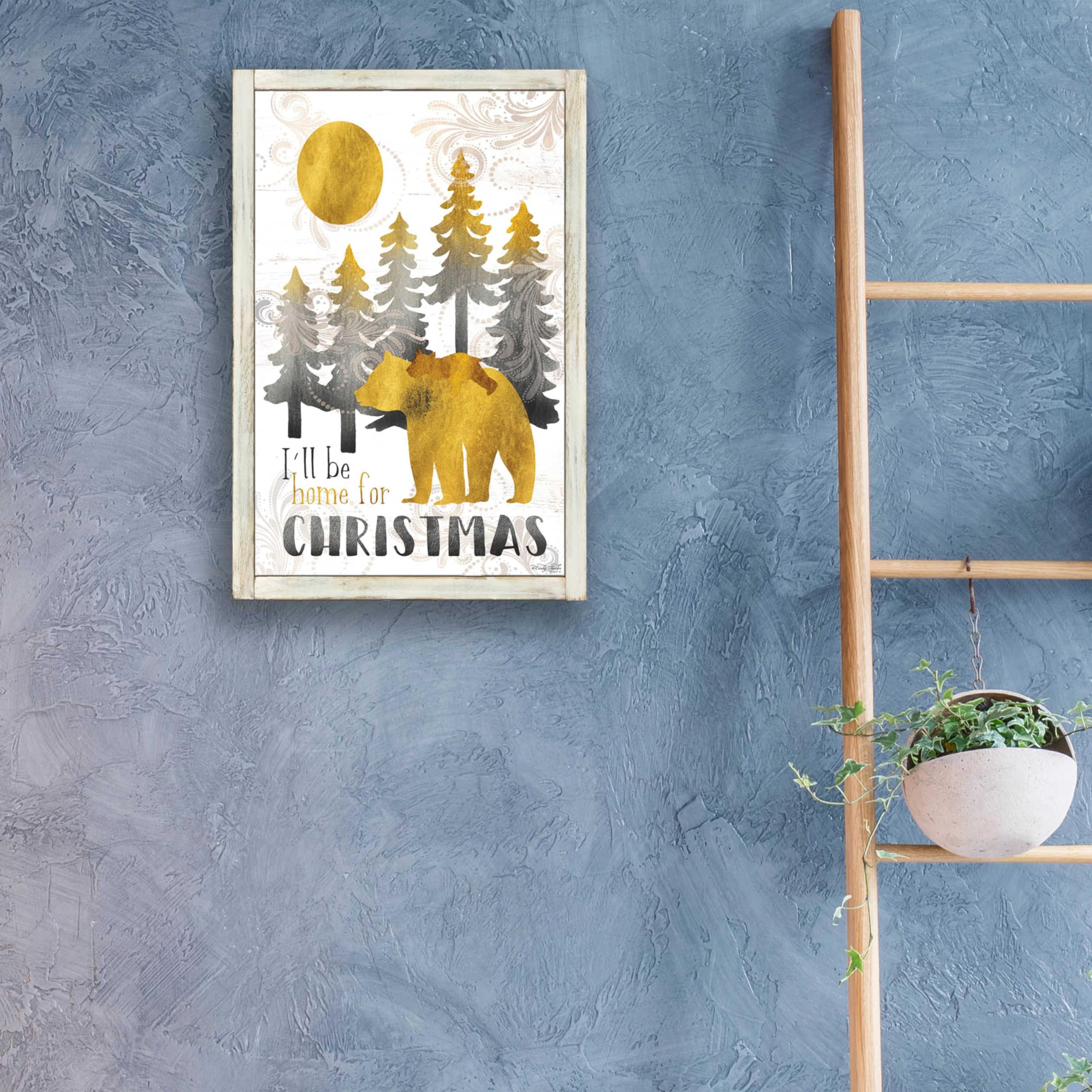 Merry Christmas and Happy New Year Bear Family Acrylic Glass Wall Art - 16x24 Inch Holiday Decor by Cindy Jacobs - Perfect for Living Room, Bedroom & Office Christmas Decoration