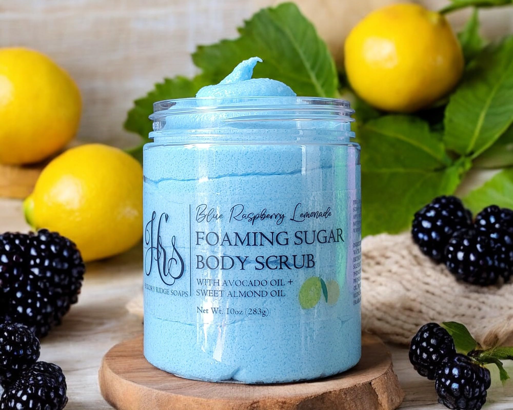 Blue Raspberry Lemonade Foaming Sugar Scrub - Whipped Body Scrub for Exfoliation & Moisturizing | Emulsified Cleansing Scrub for Soft Smooth Skin | Perfect for Shower, Spa Day & Self Care Routine