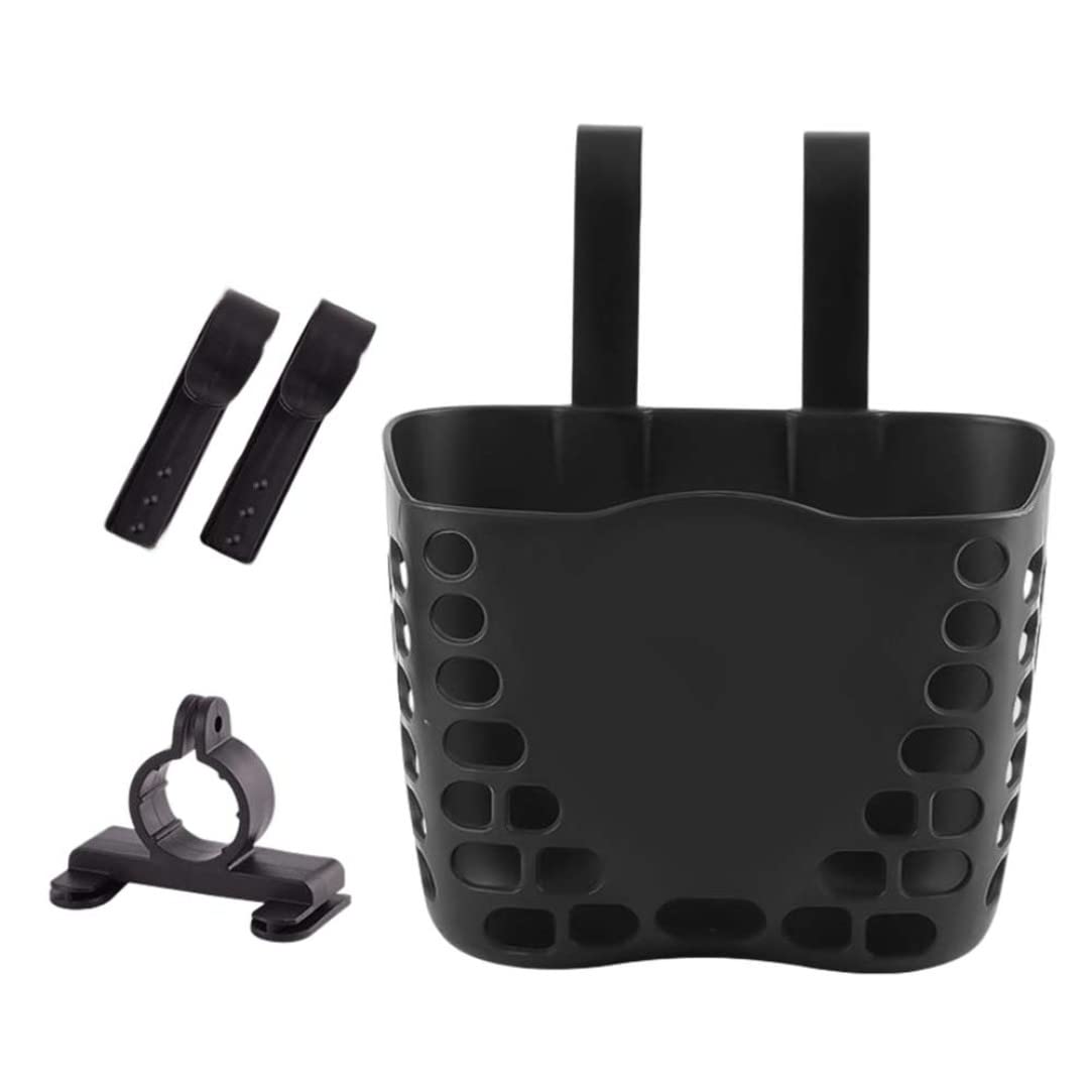 **Cute Hollowed Plastic Kids Bike Basket - Front Handlebar Bicycle Basket for Girls & Boys, 19x13x14.5cm (1PC) - Perfect for School, Picnics & Outdoor Rides**