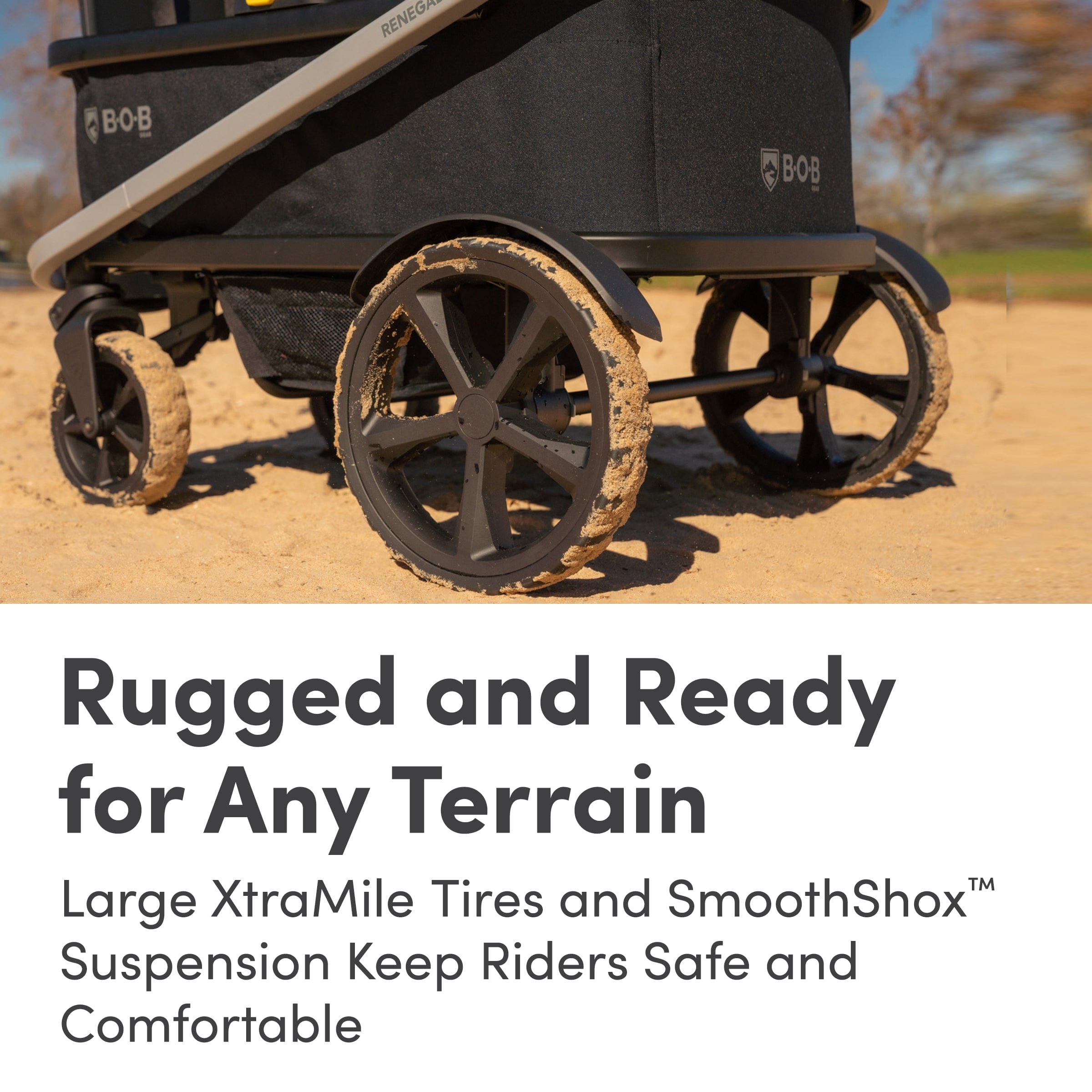 Bob Gear Renegade Wagon Bundle with Black Canopies - Heavy Duty All-Terrain Stroller Wagon for Beach, Camping & Outdoor Adventures