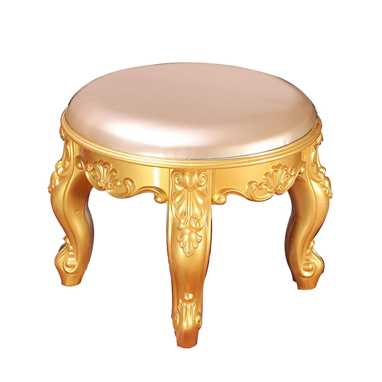 Vintage Round Vanity Stool with ABS Legs - Dressing Table Bench, Makeup Seat for Bedroom & Boudoir - 175kg Weight Capacity - Perfect for Home Salon, Dressing Room & Vanity Area