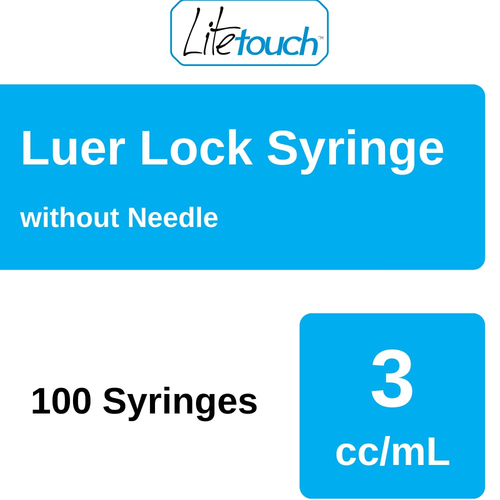 3mL Luer Lock Syringe - Sterile, Individually Sealed, 100pcs/Box (No Needle Included) - Perfect for Medical, Veterinary, and Laboratory Use