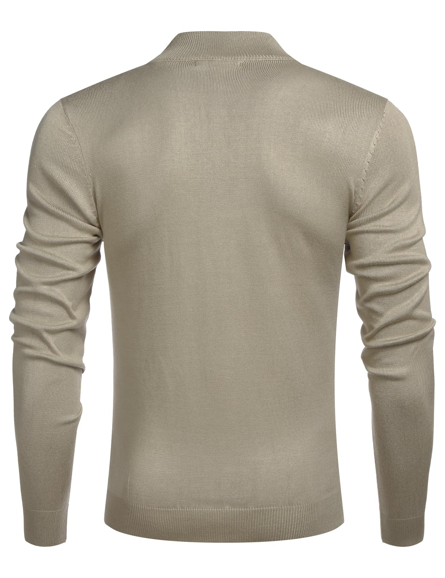COOFANDY Men's Slim Fit Lightweight Quarter Zip Sweater - Mock Neck Pullover Casual Knit Top for Work, Office & Fall Outfits